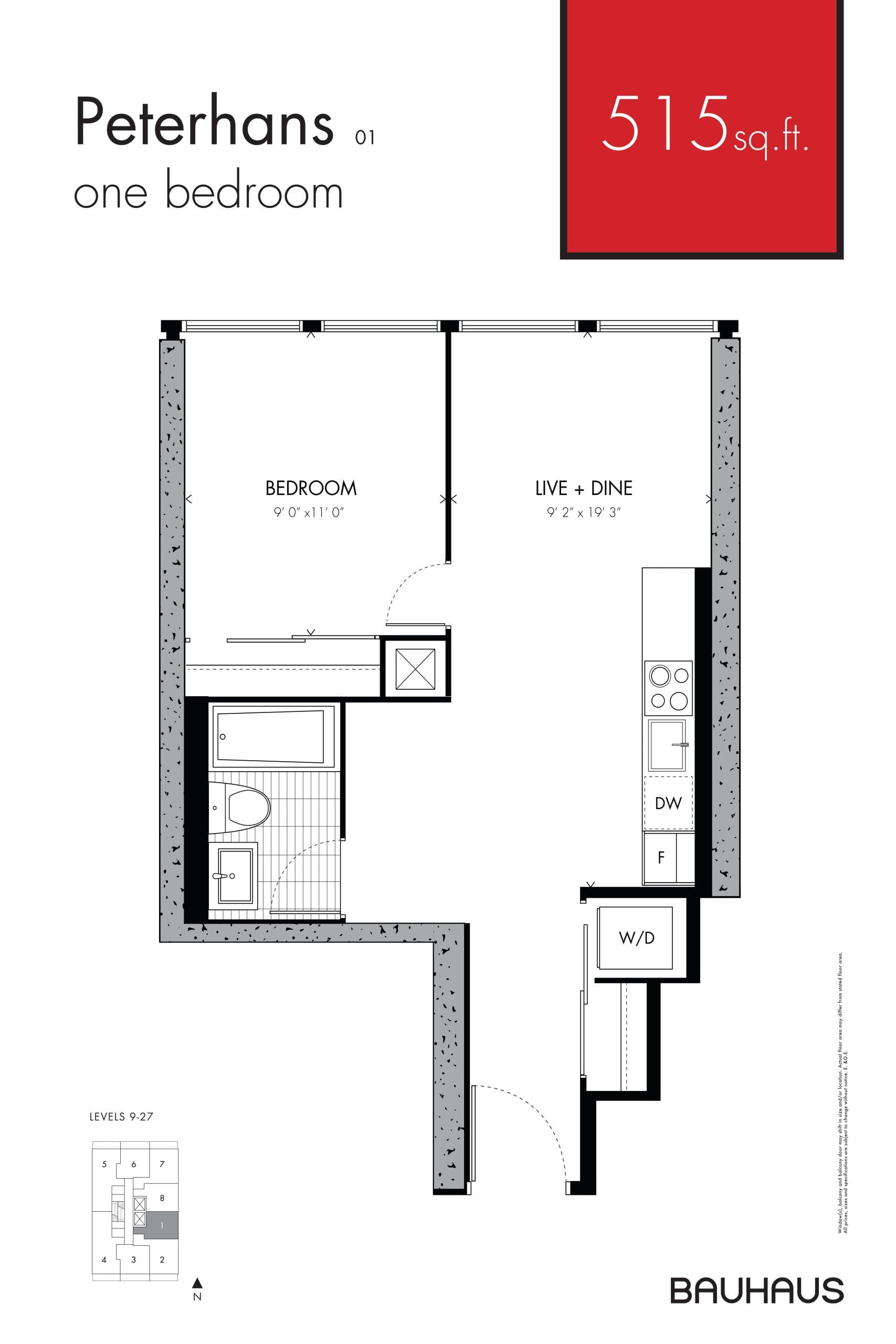 Peterhans Floor Plan at Bauhaus Condos - 515 sq.ft