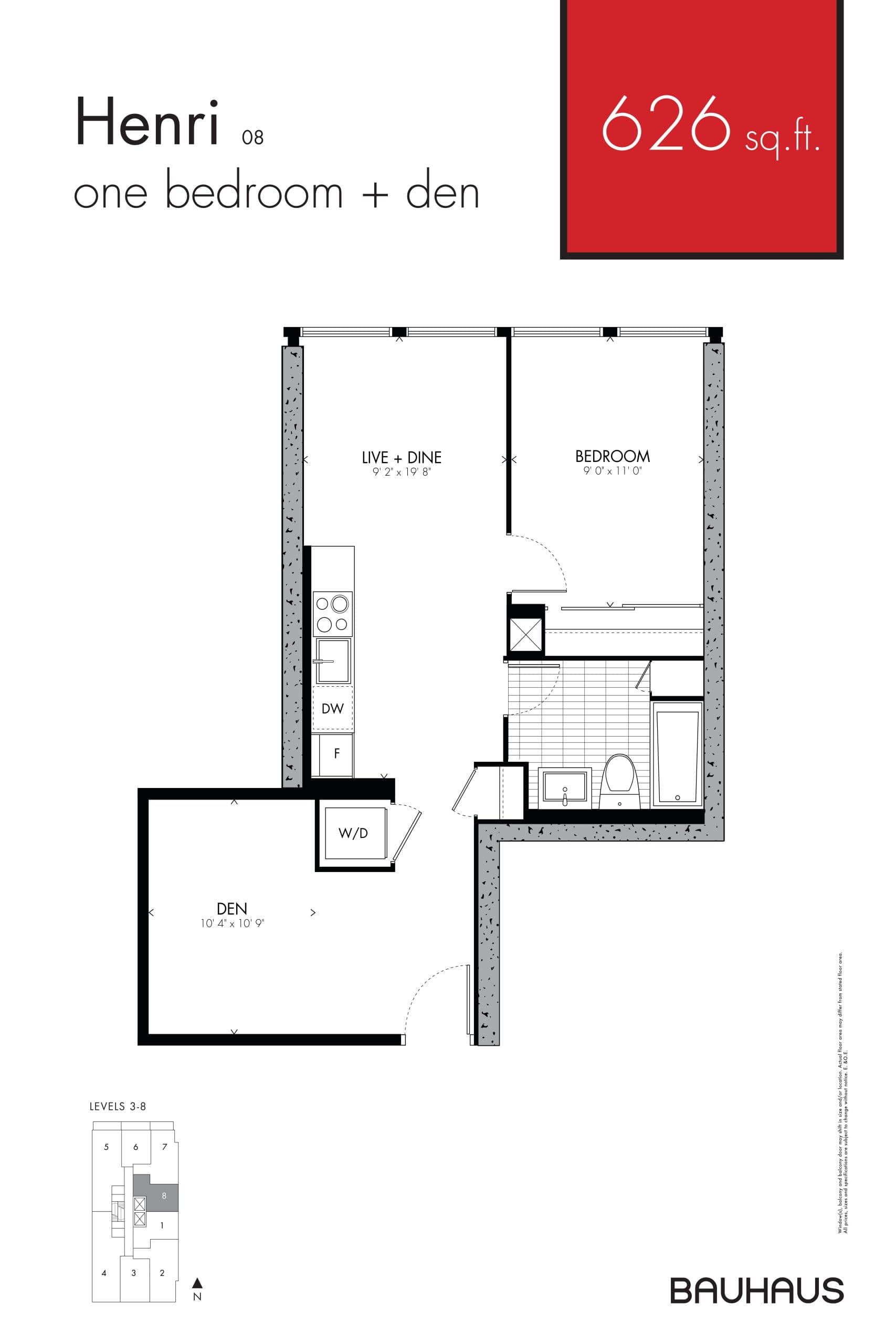 Henri Floor Plan at Bauhaus Condos - 626 sq.ft