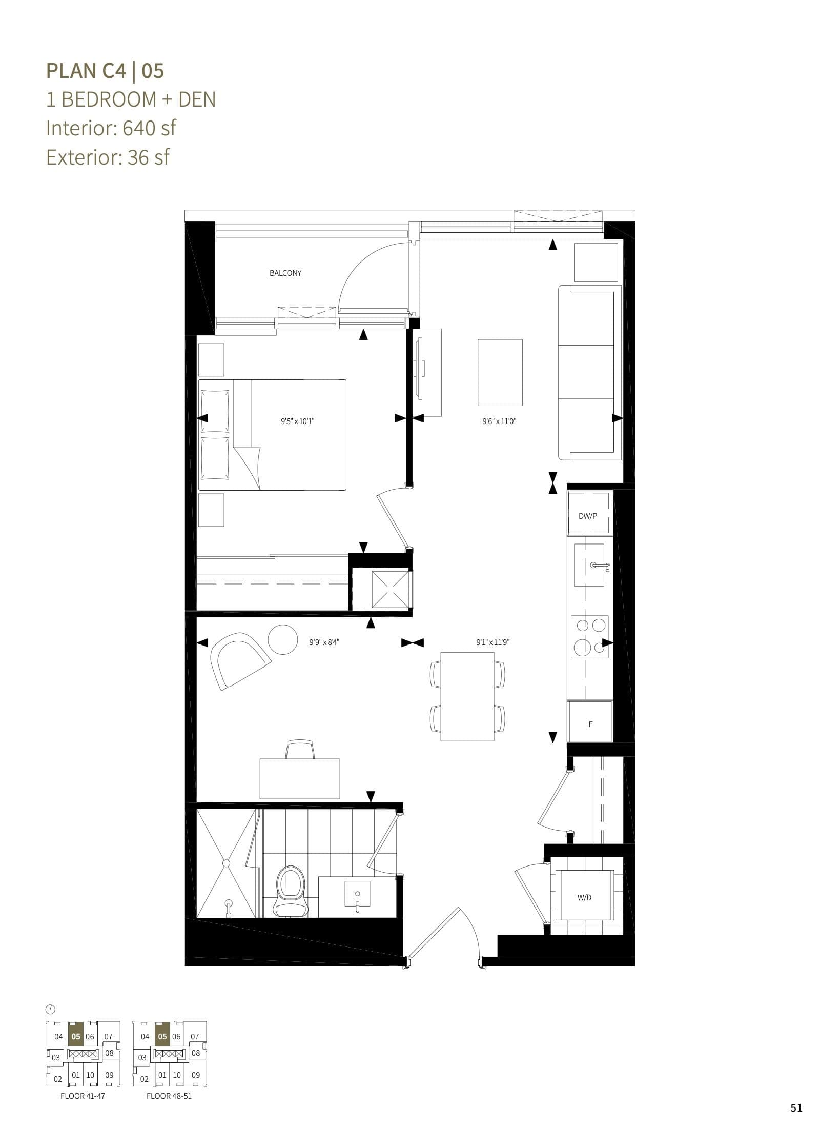 Plan C4 | 05 Floor Plan at Burke Condos - 640 sq.ft