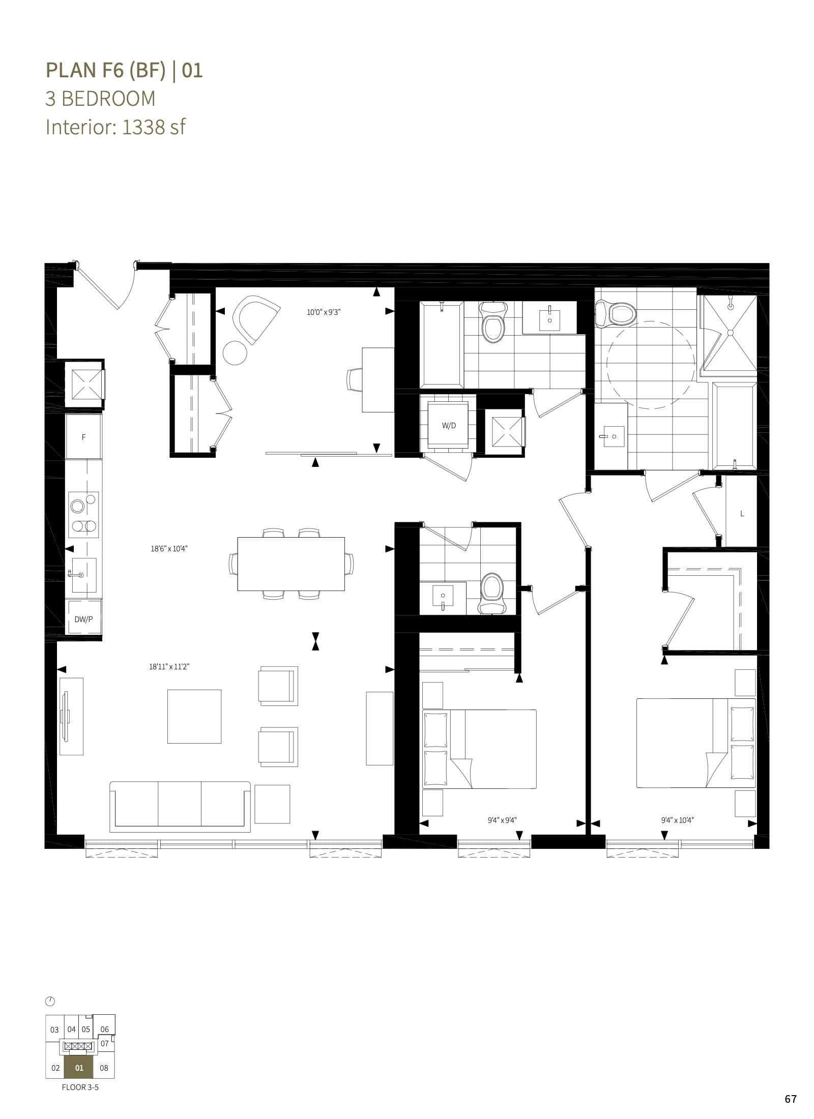 Plan F6 (BF) | 01 Floor Plan at Burke Condos - 1338 sq.ft