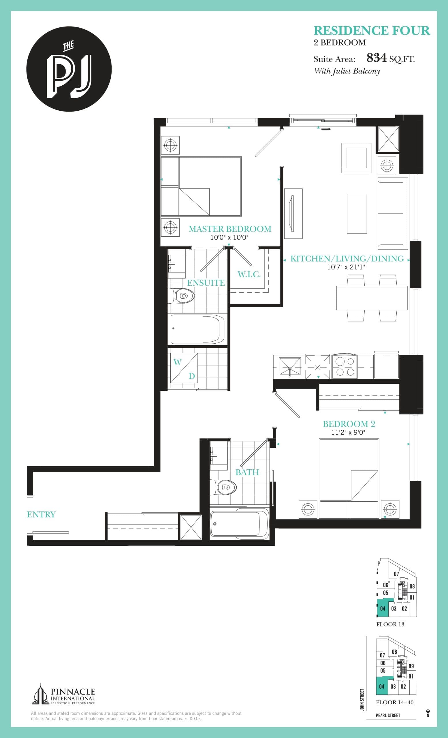 Residence Four Floor Plan at The PJ Condos - 834 sq.ft