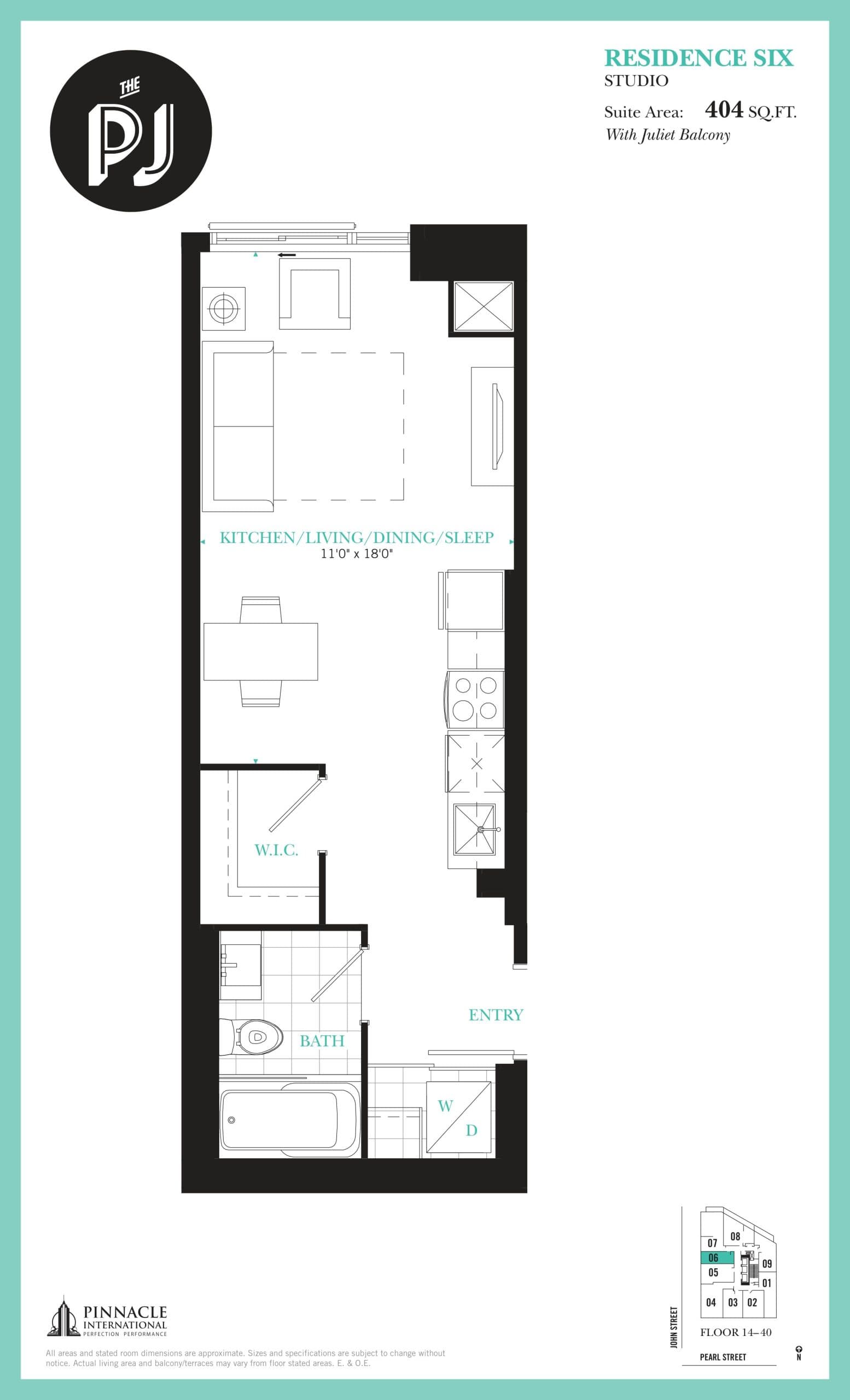 Residence Six Floor Plan at The PJ Condos - 404 sq.ft