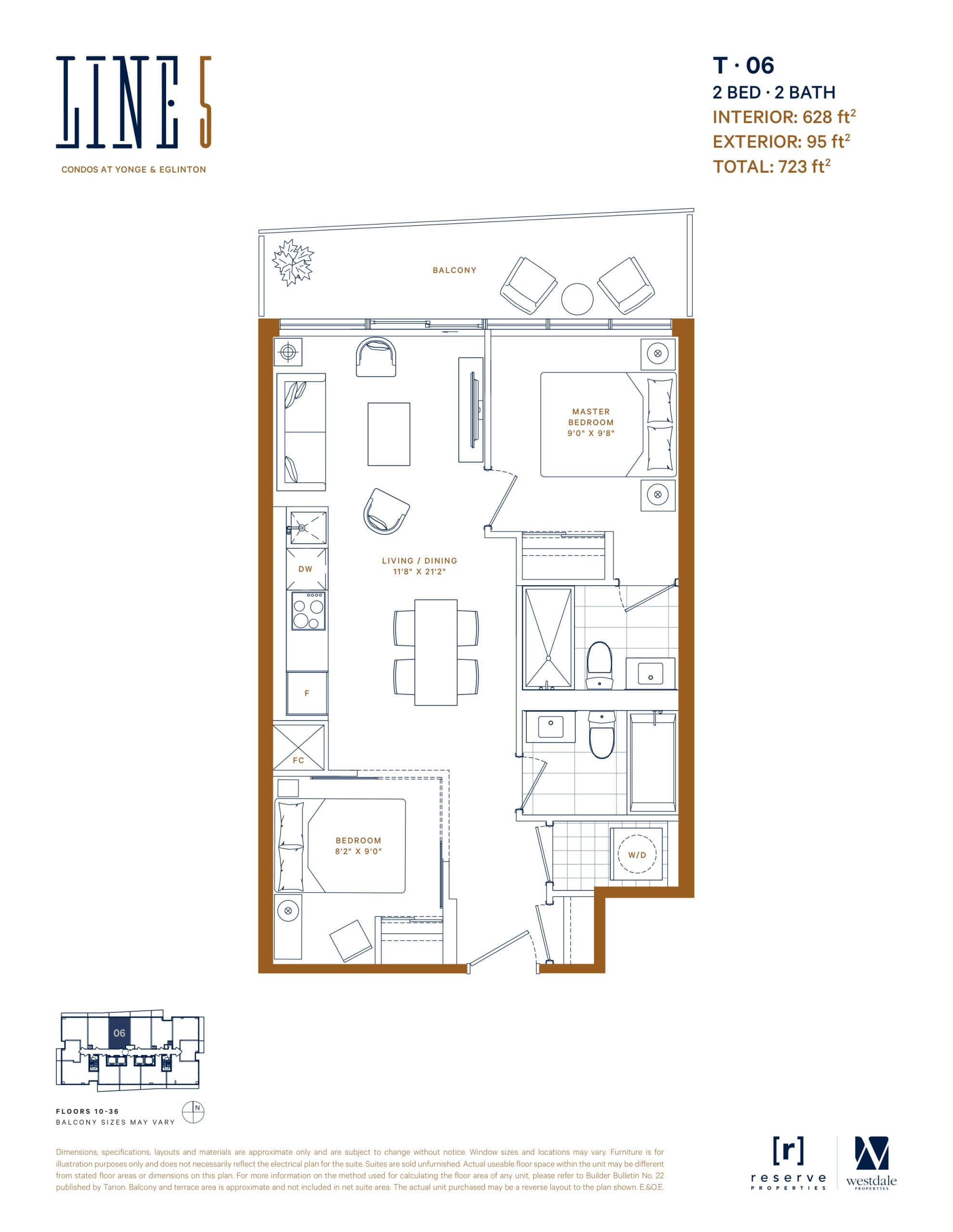 T-06 Floor Plan at Line 5 Condos - 628 sq.ft