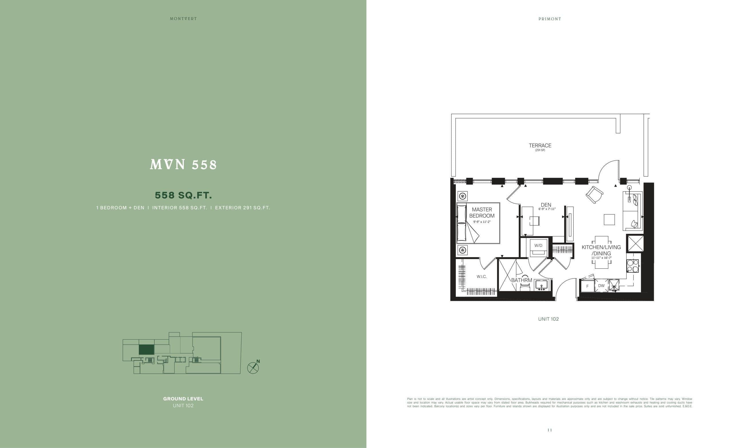 MVN 558 Floor Plan at MontVert Condos - 558 sq.ft