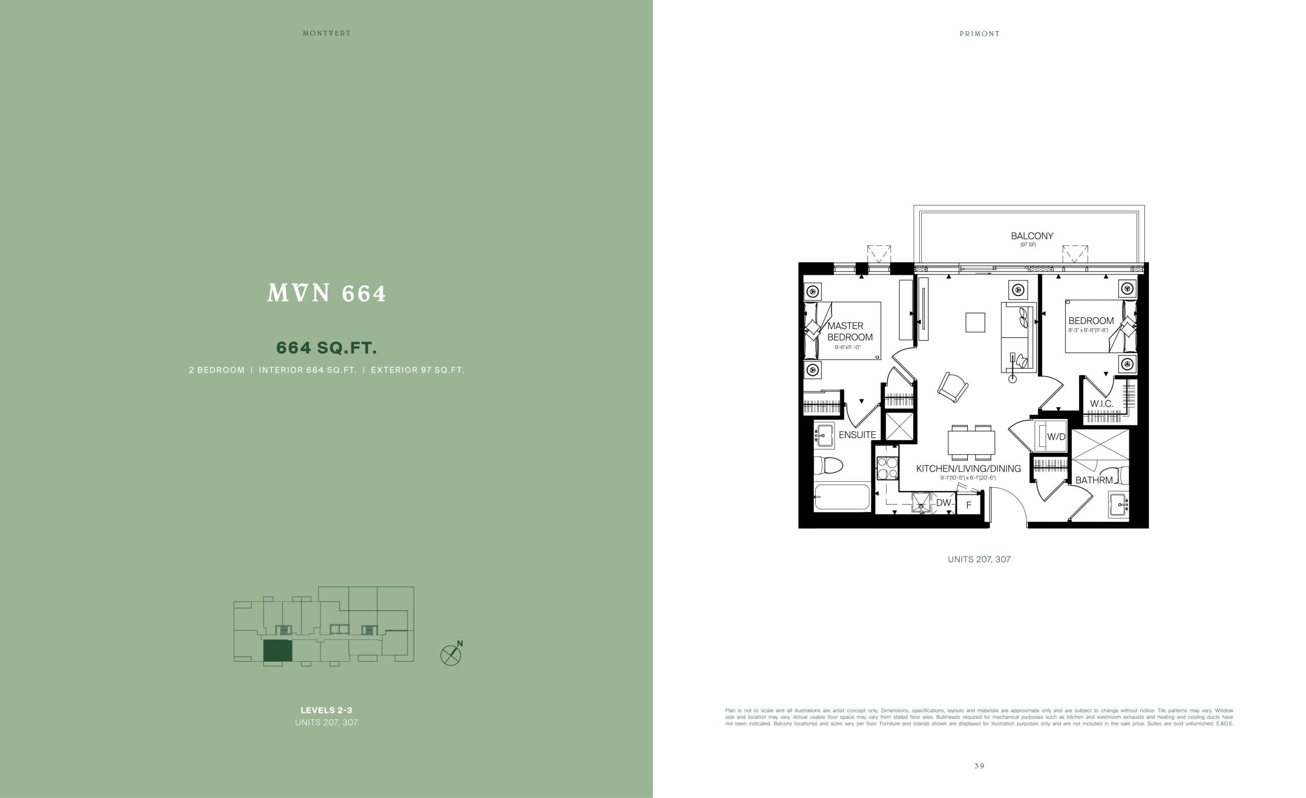 MVN 664 Floor Plan at MontVert Condos - 664 sq.ft