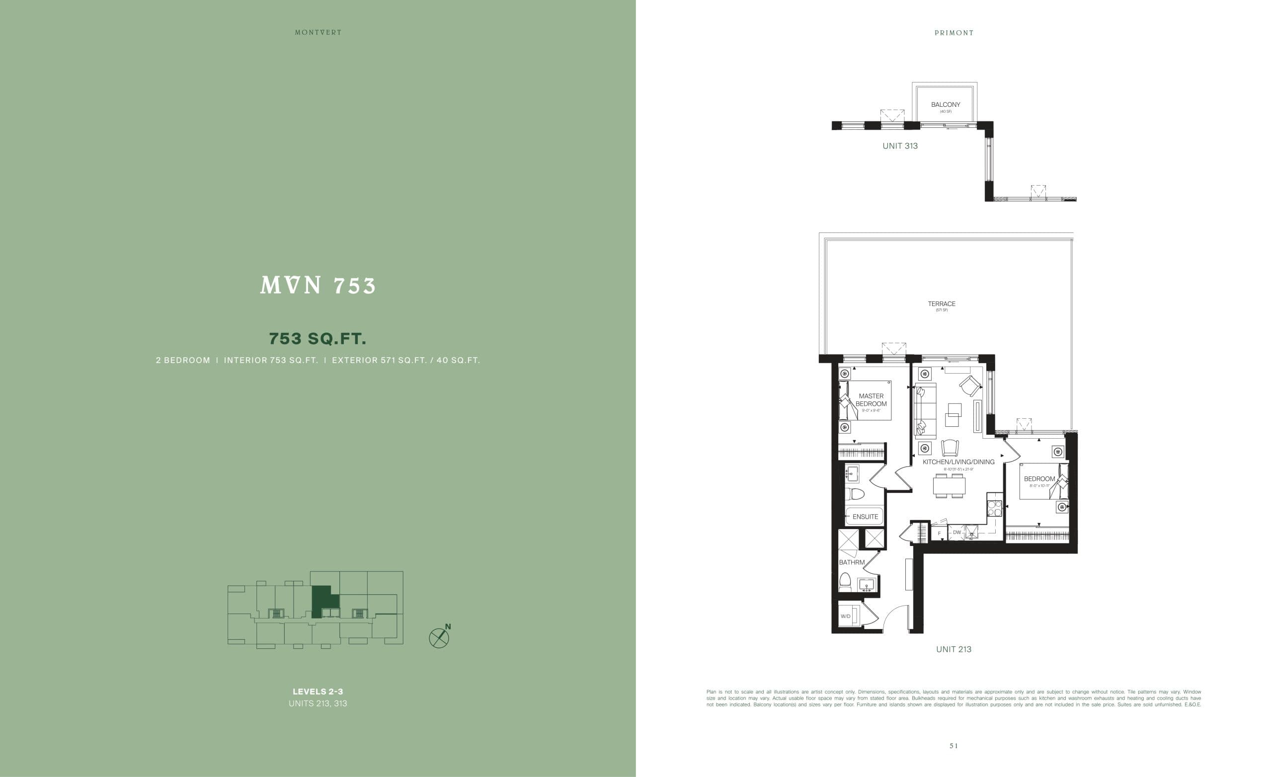 MVN 753 Floor Plan at MontVert Condos - 753 sq.ft
