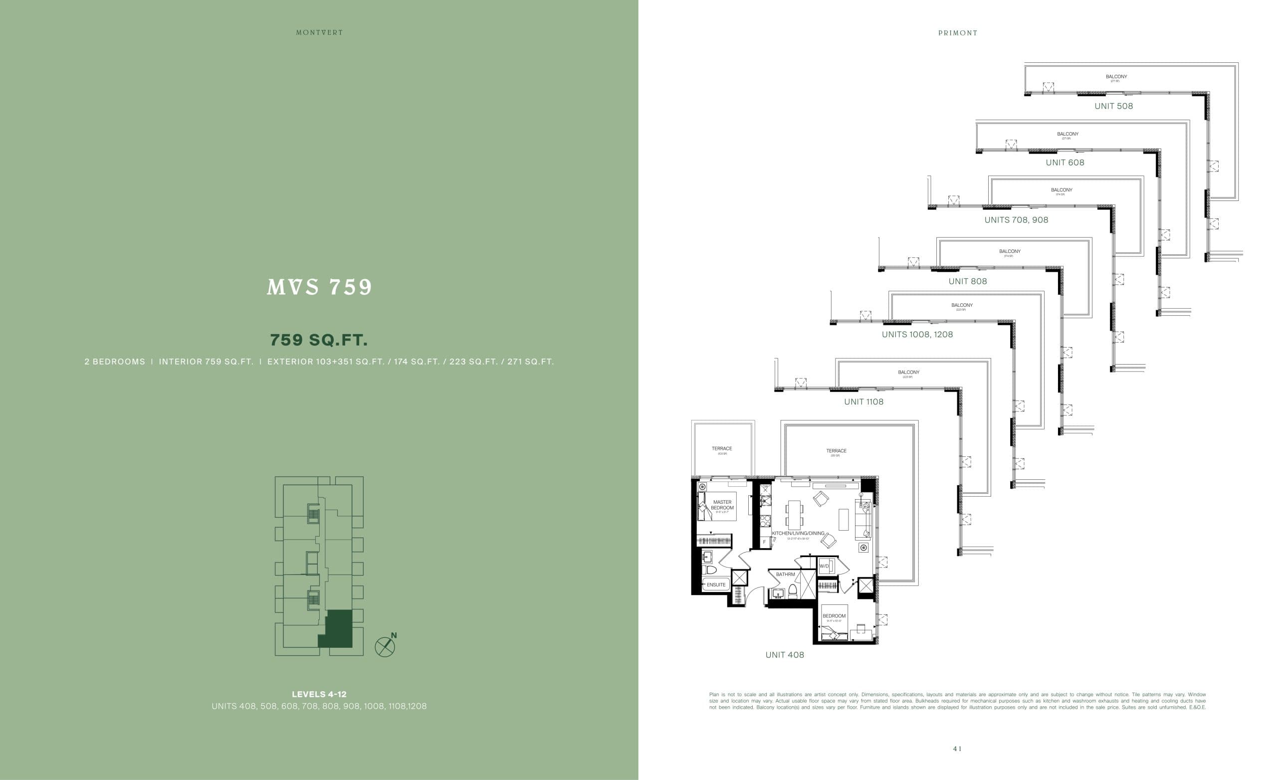 MVS 759 Floor Plan at MontVert Condos - 759 sq.ft