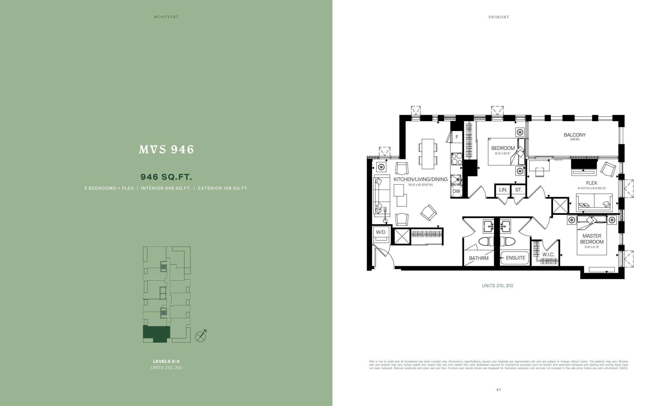 MVS 946 Floor Plan at MontVert Condos - 946 sq.ft