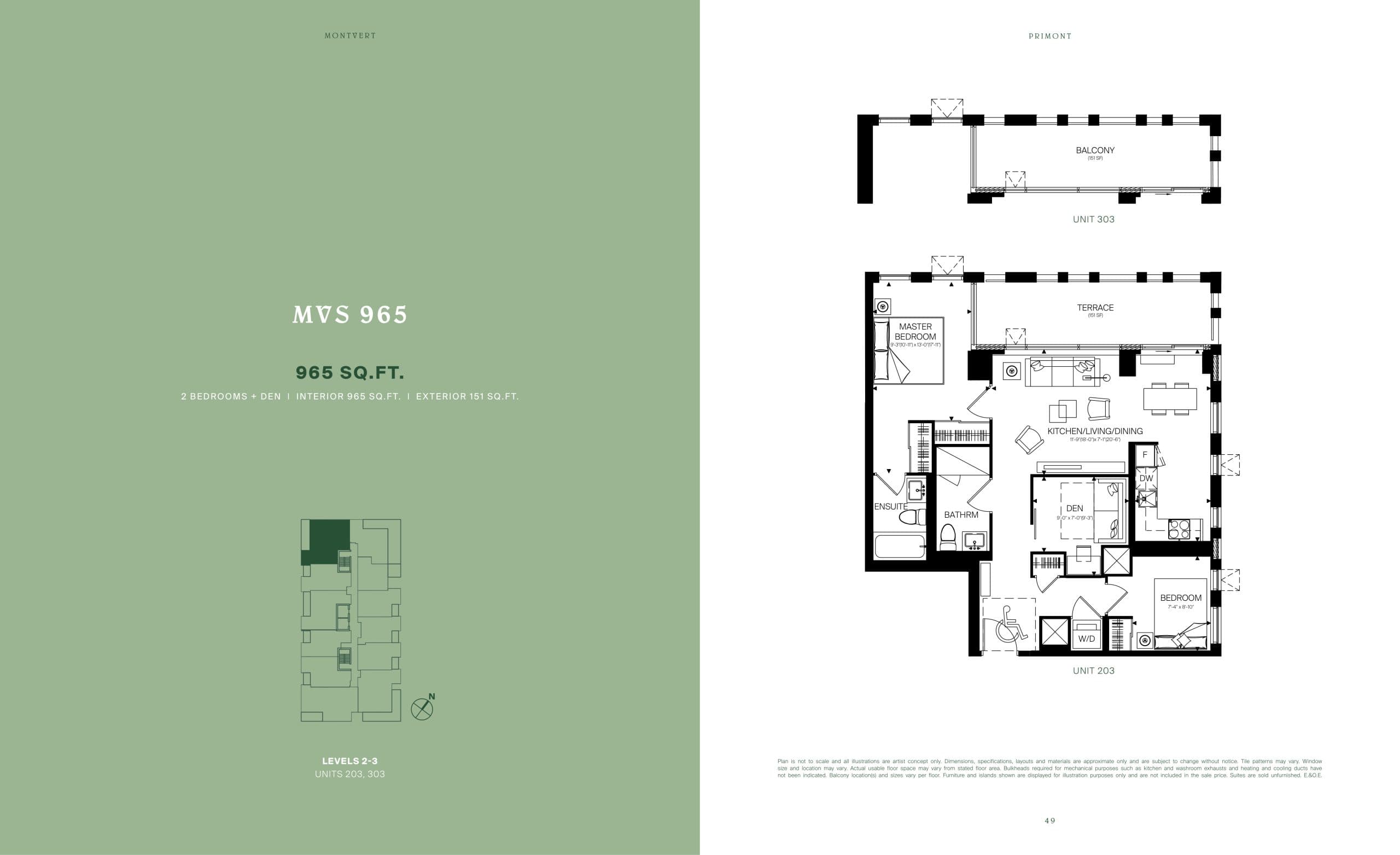 MVS 965 Floor Plan at MontVert Condos - 965 sq.ft