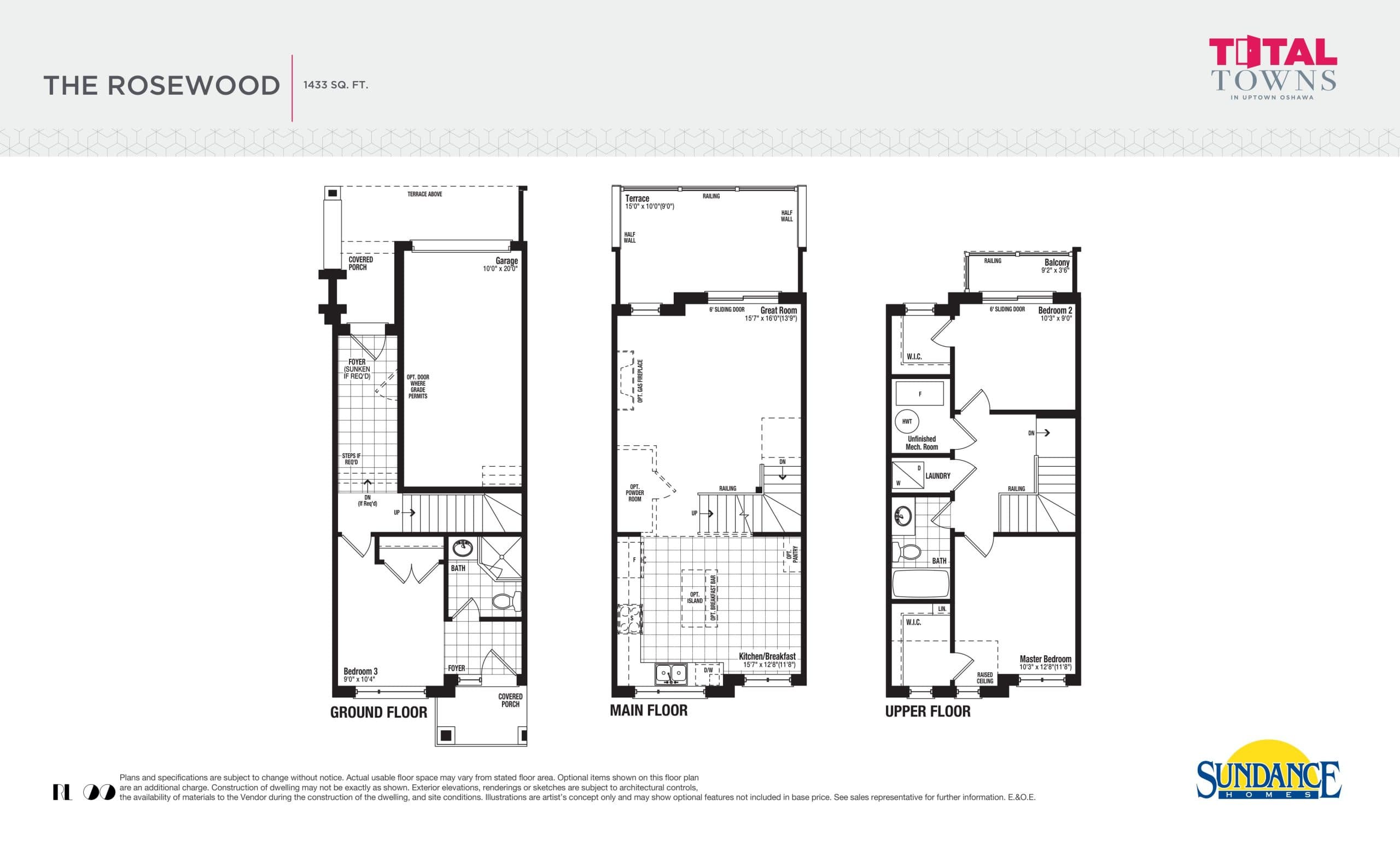 The Rosewood Floor Plan at Total Towns - 1433 sq.ft