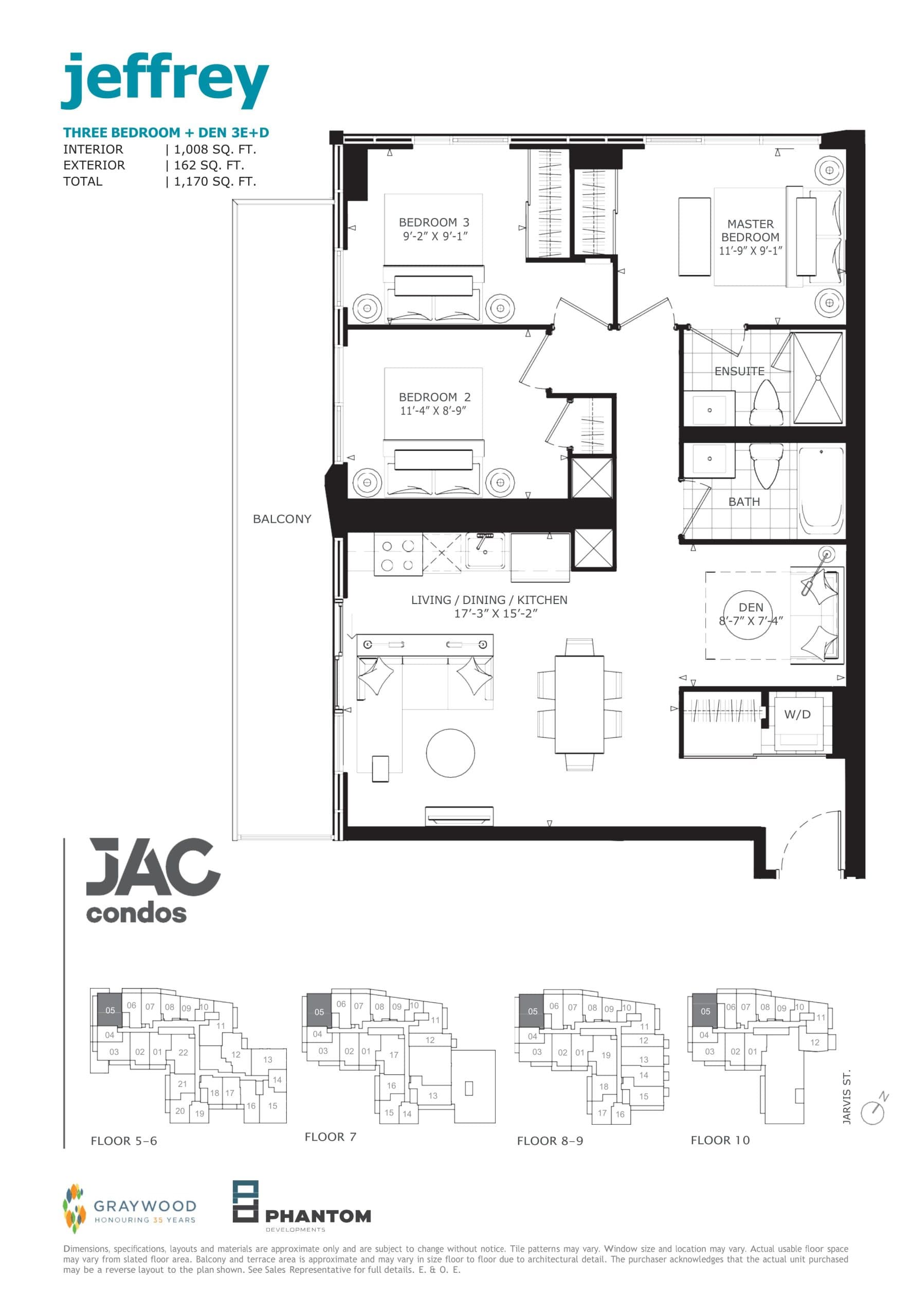 Jeffrey Floor Plan at JAC Condos - 1008 sq.ft