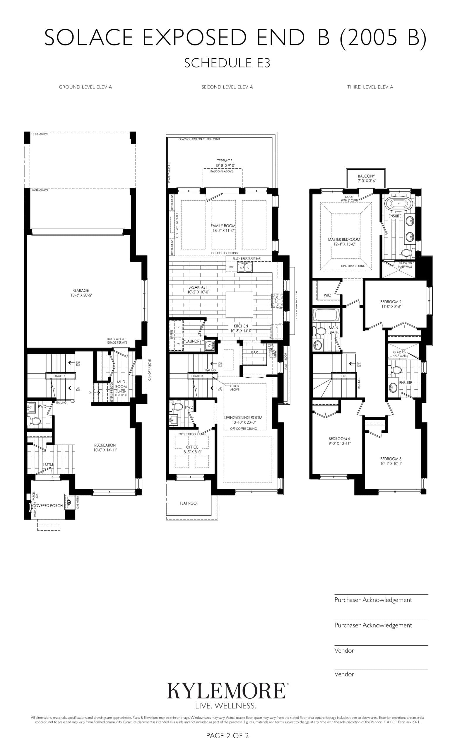 Solace Exposed End B Floor Plan at Angus Glen South Village - 2780 sq.ft