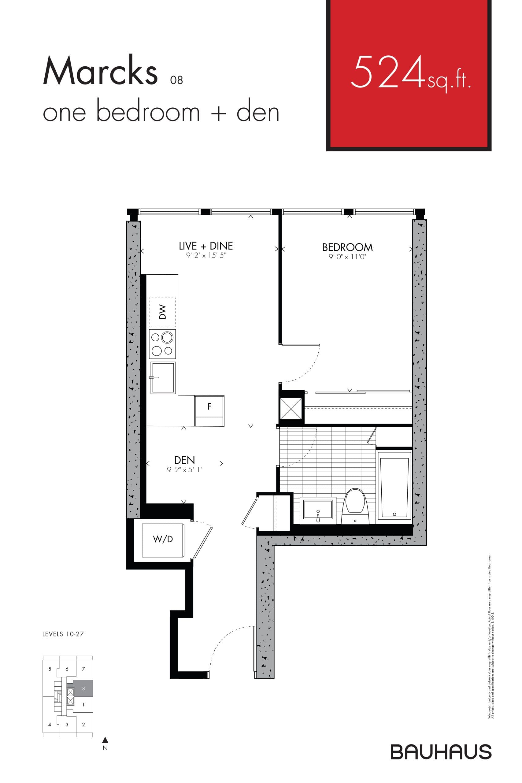 Marcks Floor Plan at Bauhaus Condos - 524 sq.ft