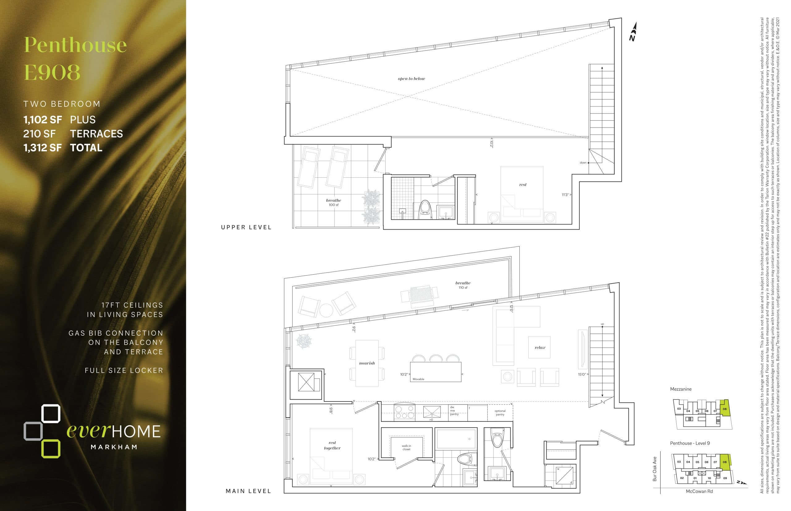 E908 Floor Plan at EverHome Markham Condos Phase 2 - 1102 sq.ft