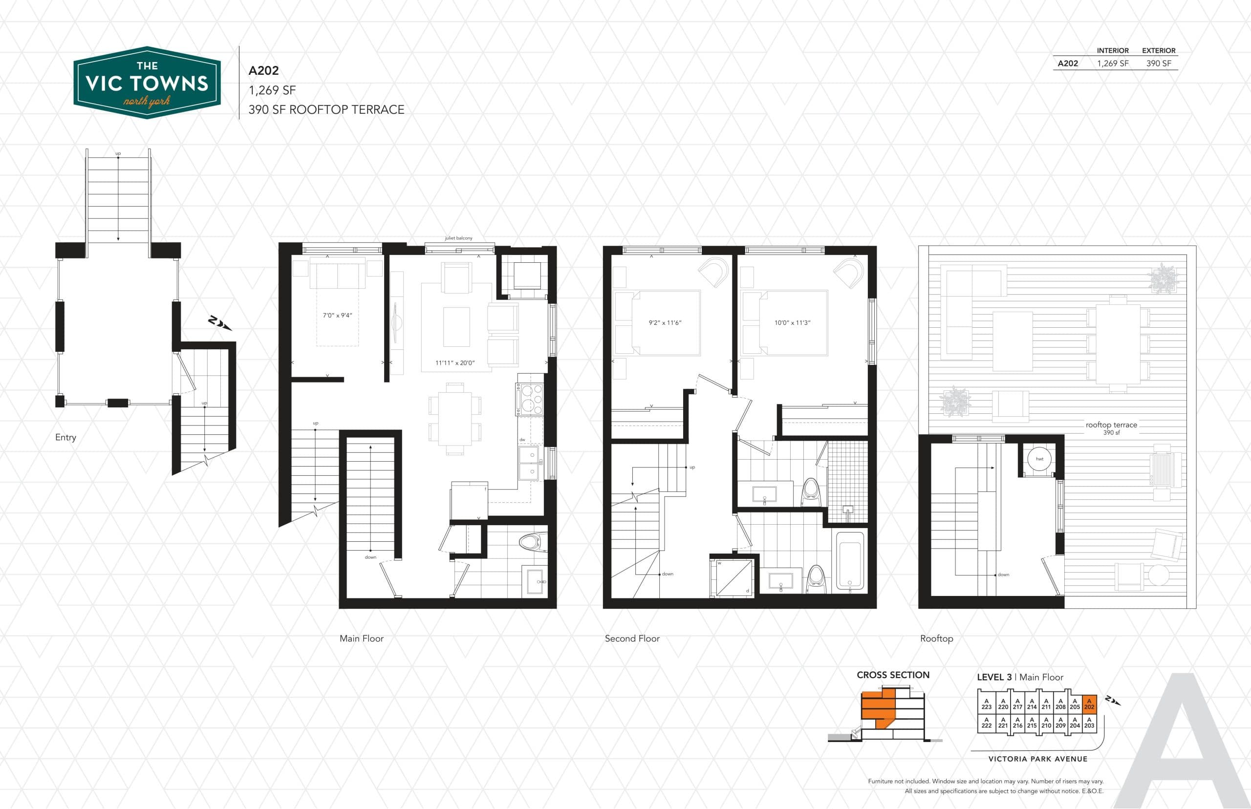 A202 Floor Plan at The Vic Towns Phase 2 - 1269 sq.ft