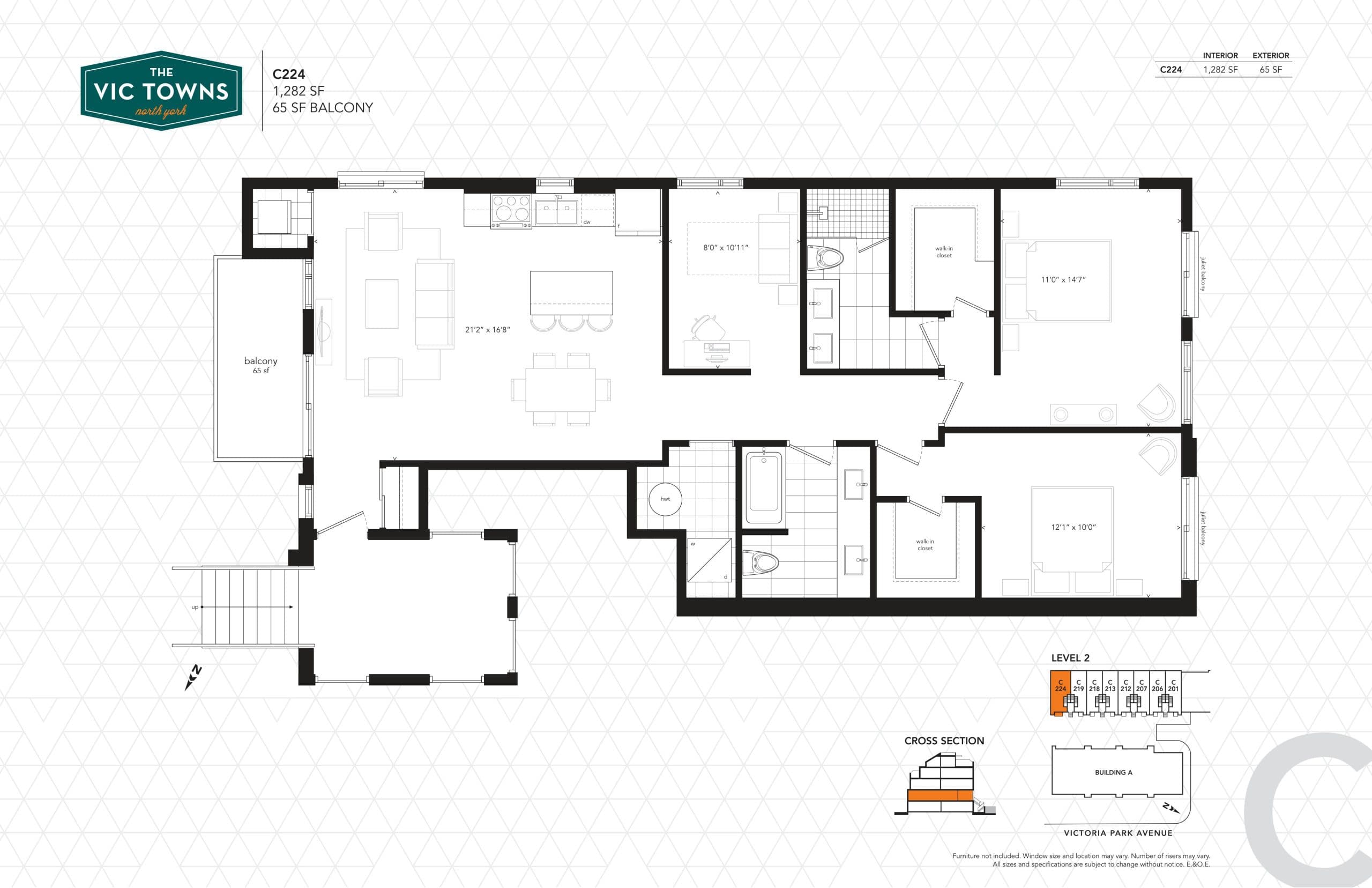 C224 Floor Plan at The Vic Towns Phase 2 - 1282 sq.ft