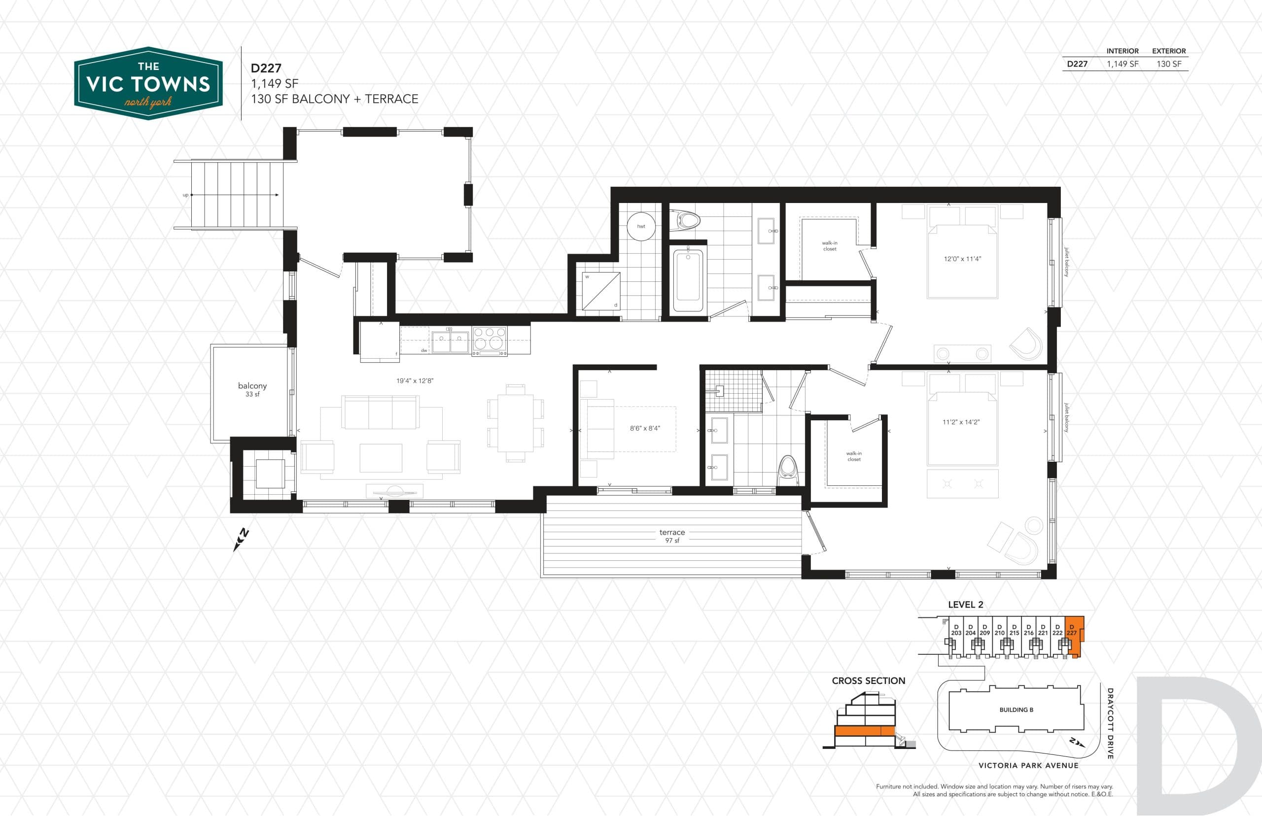 D227 Floor Plan at The Vic Towns Phase 2 - 1149 sq.ft