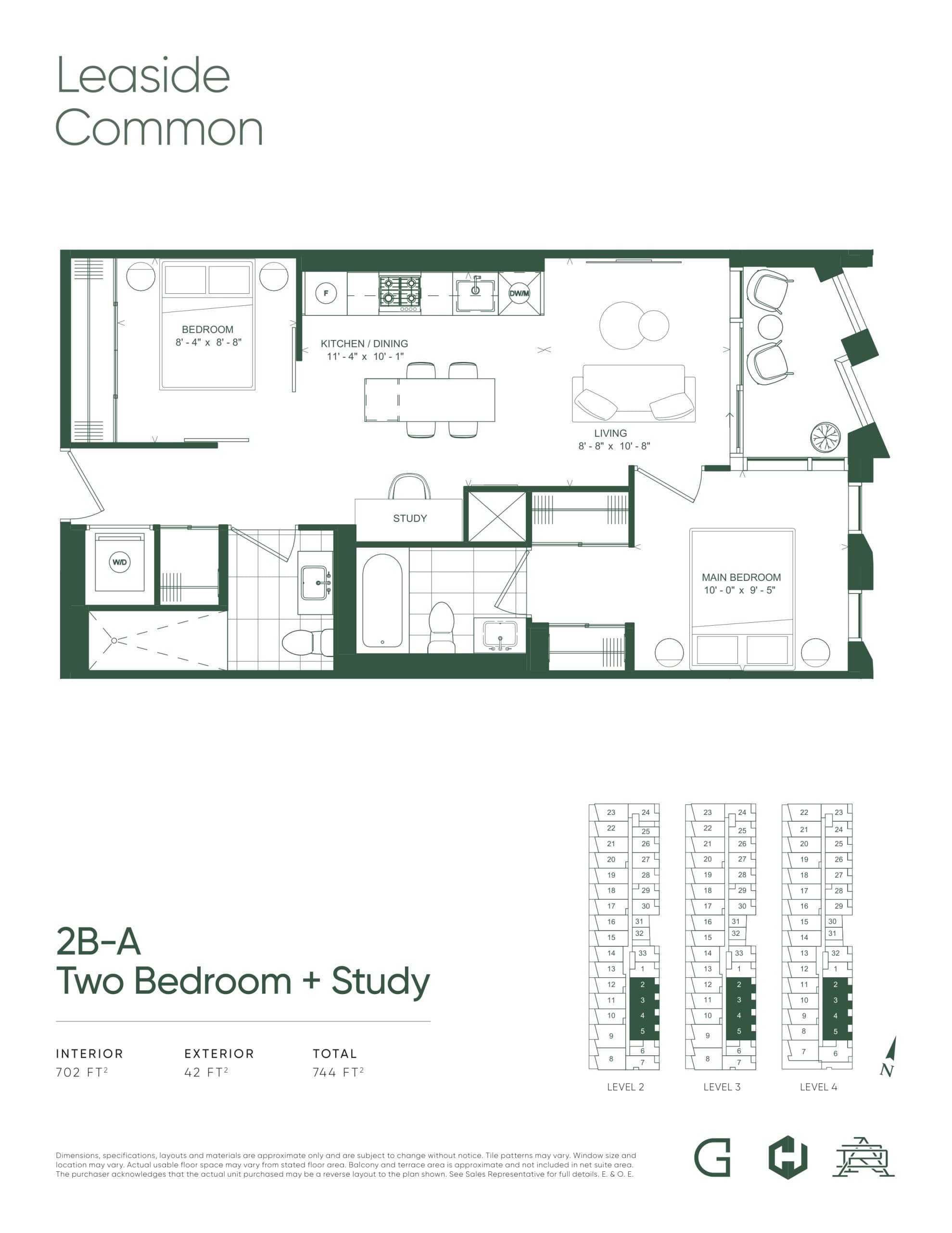 2B-A Floor Plan at Leaside Common Condos - 702 sq.ft