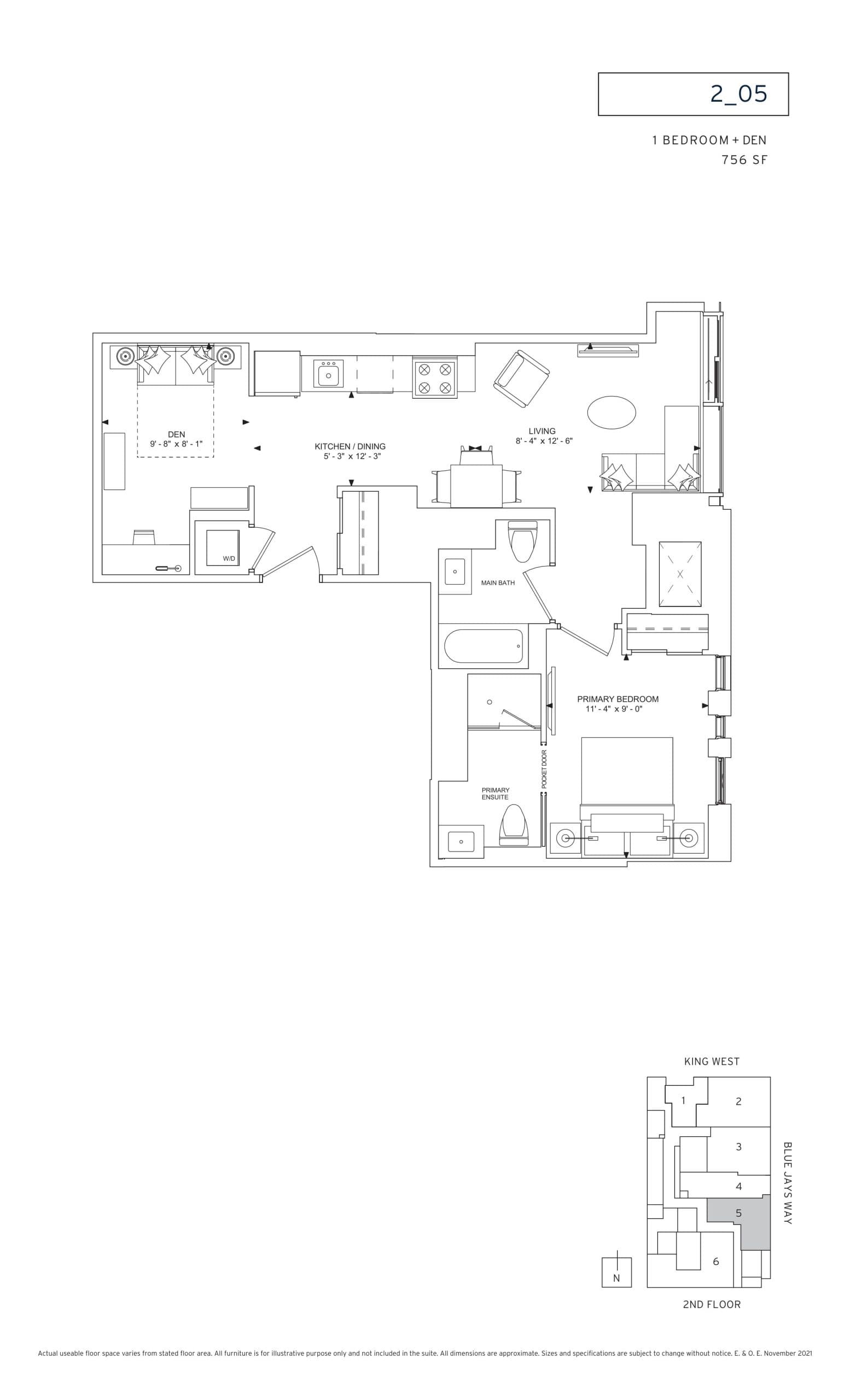 2_05 Floor Plan at 357 King West Condos - 756 sq.ft