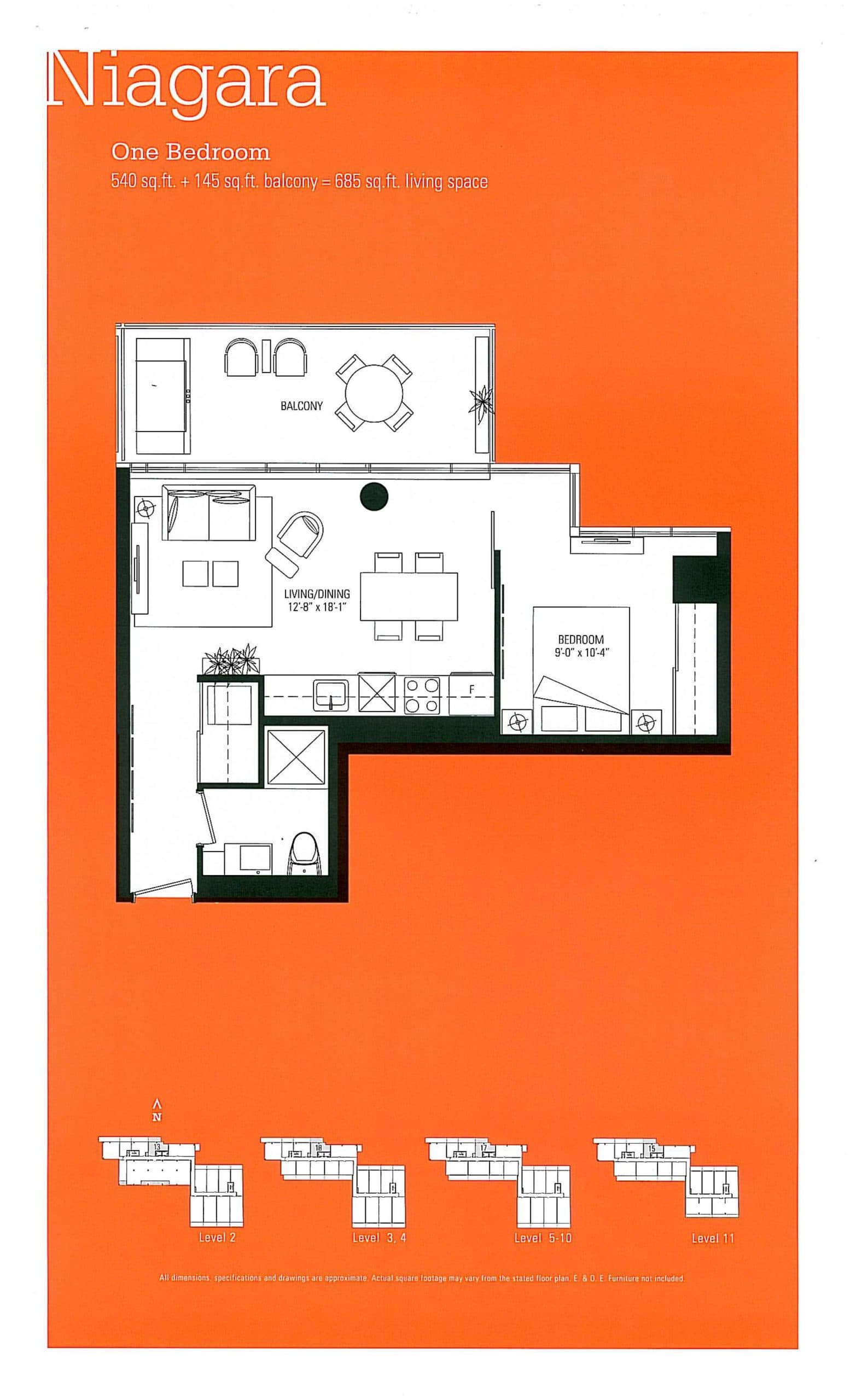 Niagara Floor Plan at Victory Condos on King - 540 sq.ft