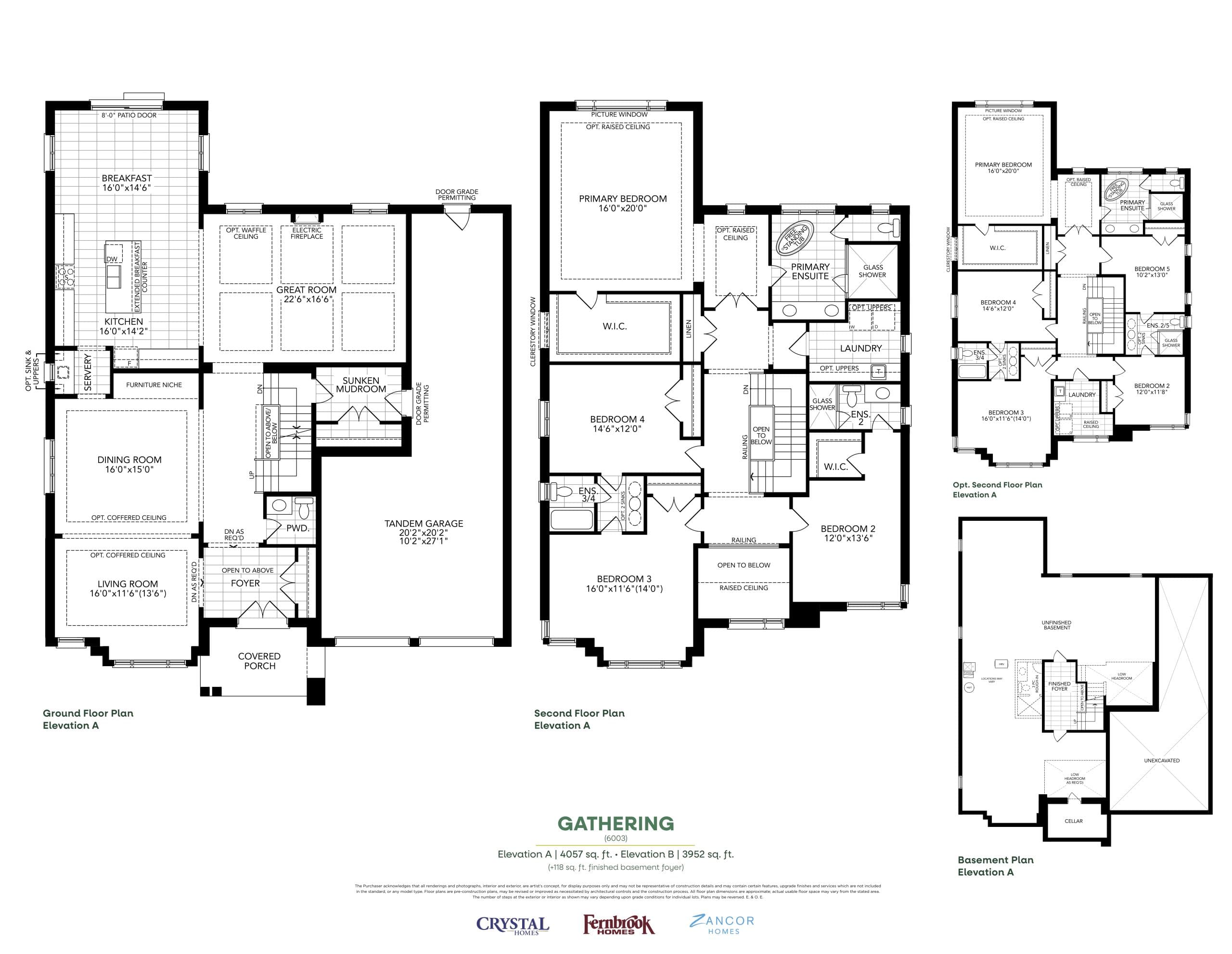 Gathering Floor Plan at Hometown Hillsdale - 3952 sq.ft