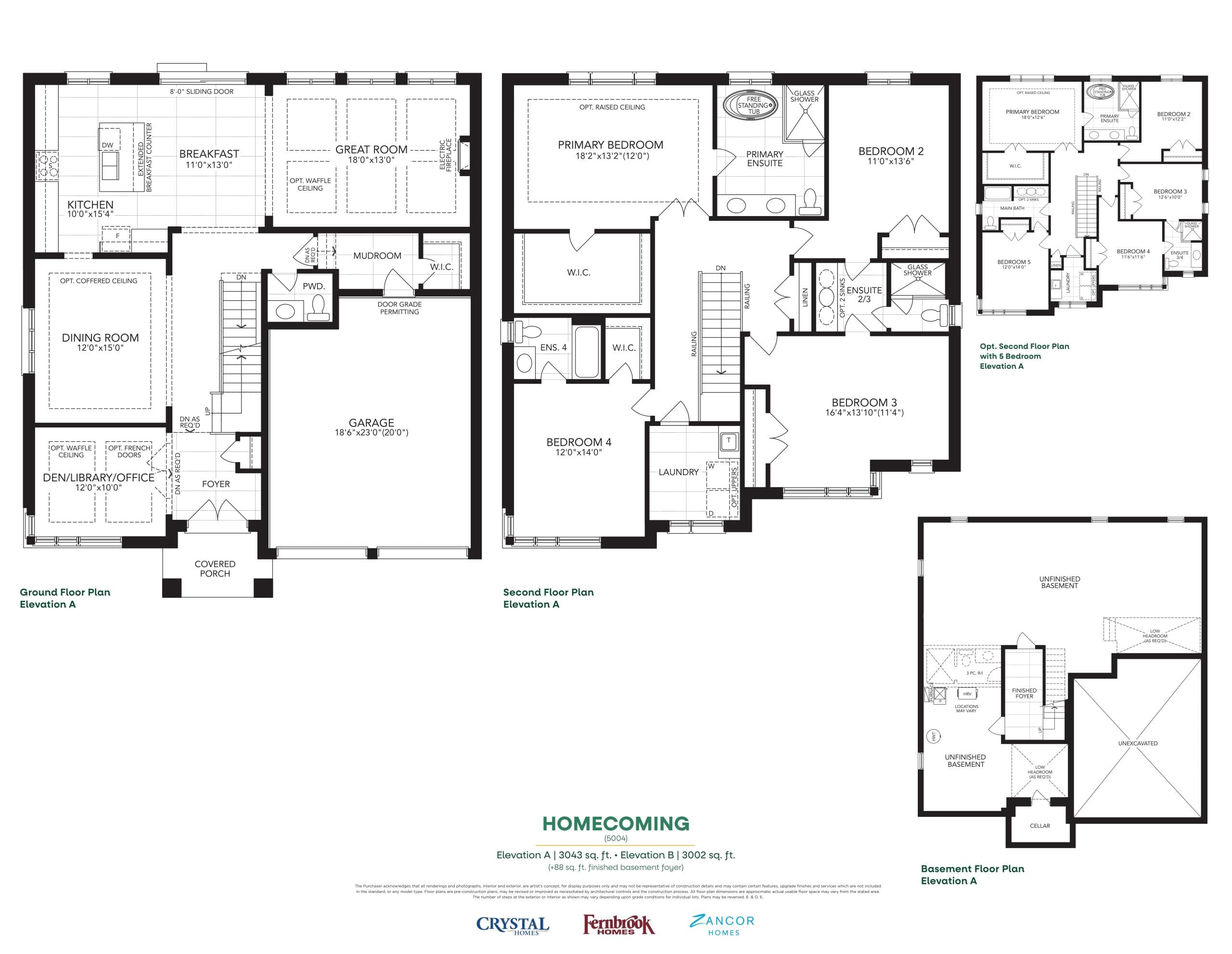 Homecoming Floor Plan at Hometown Hillsdale - 3002 sq.ft