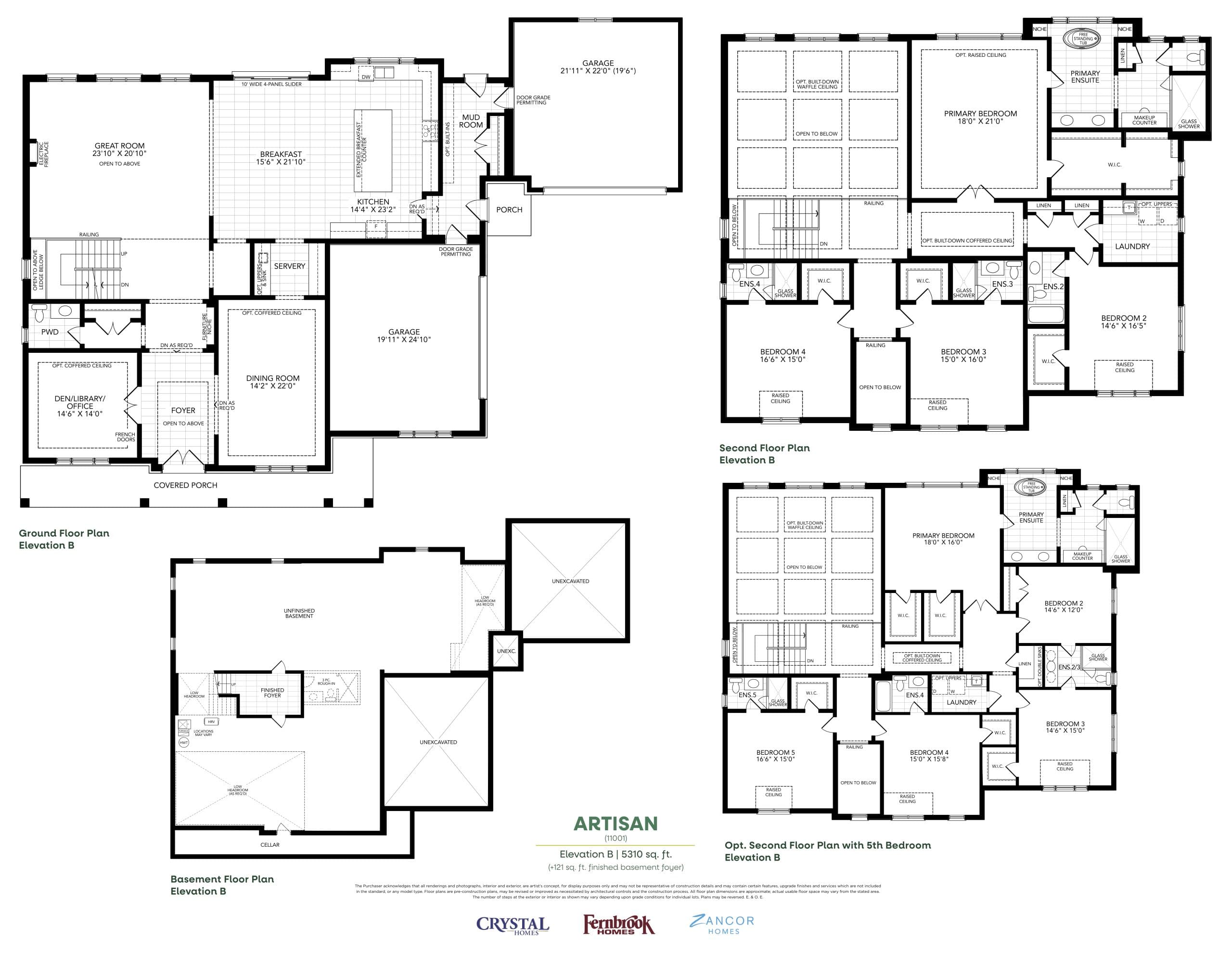 Artisan Floor Plan at Hometown Hillsdale - 5310 sq.ft