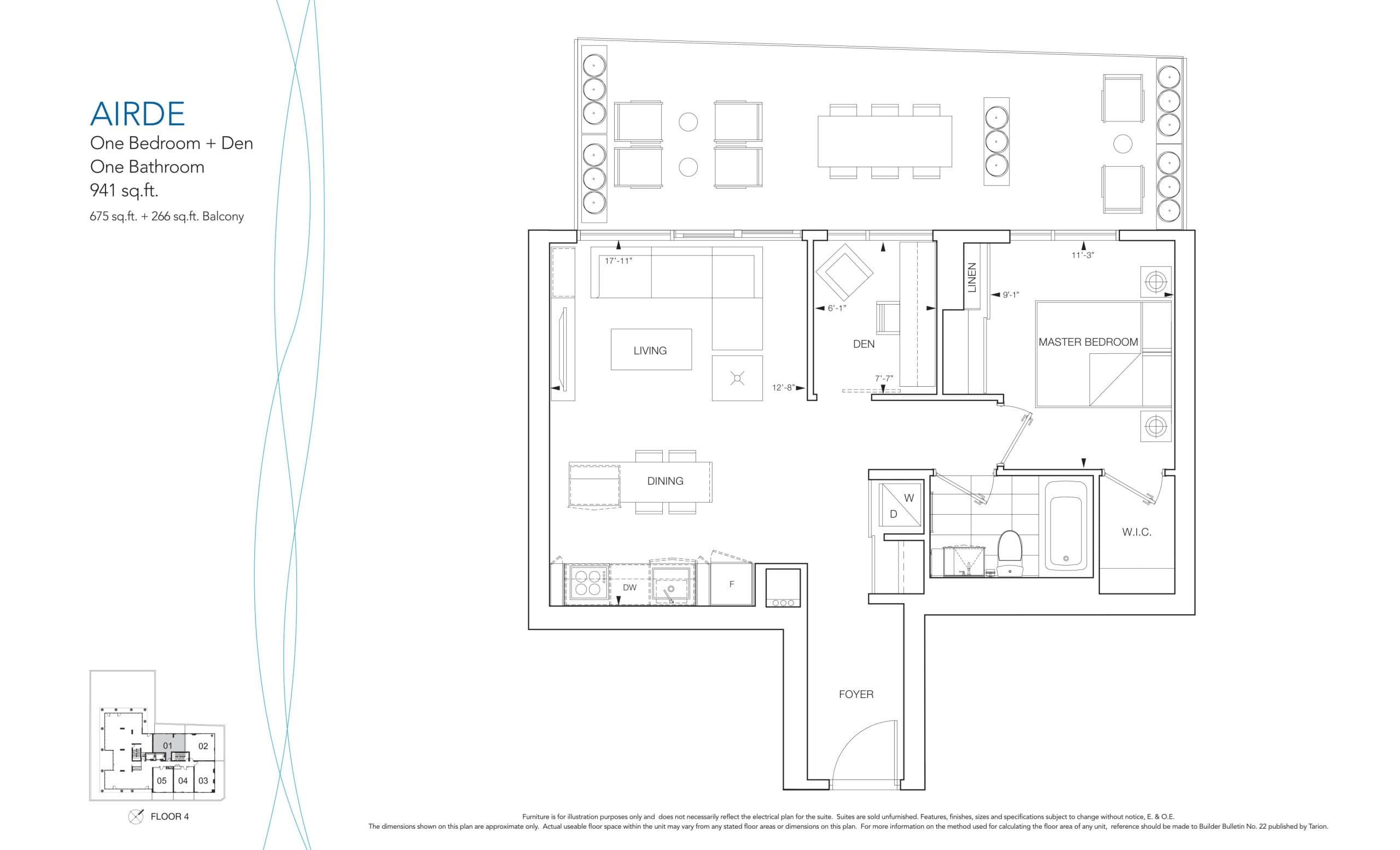 Airde Floor Plan at Nautique Lakefront Residences - 675 sq.ft