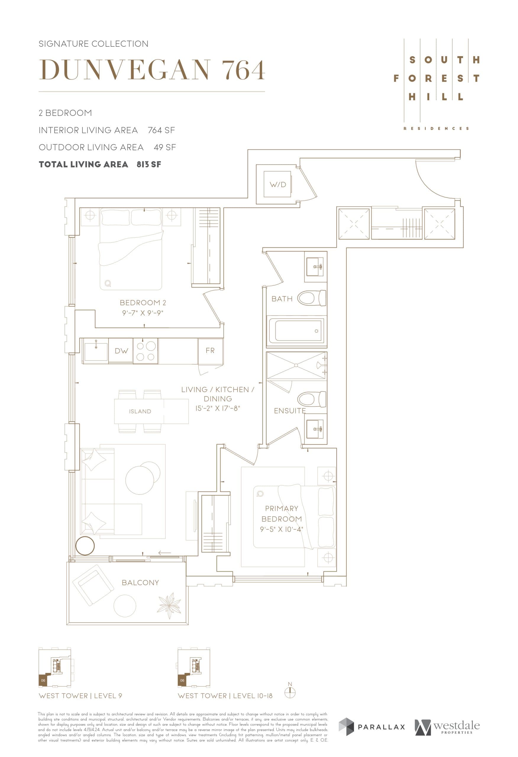 Dunvegan 764 Floor Plan at South Forest Hill Residences - 764 sq.ft