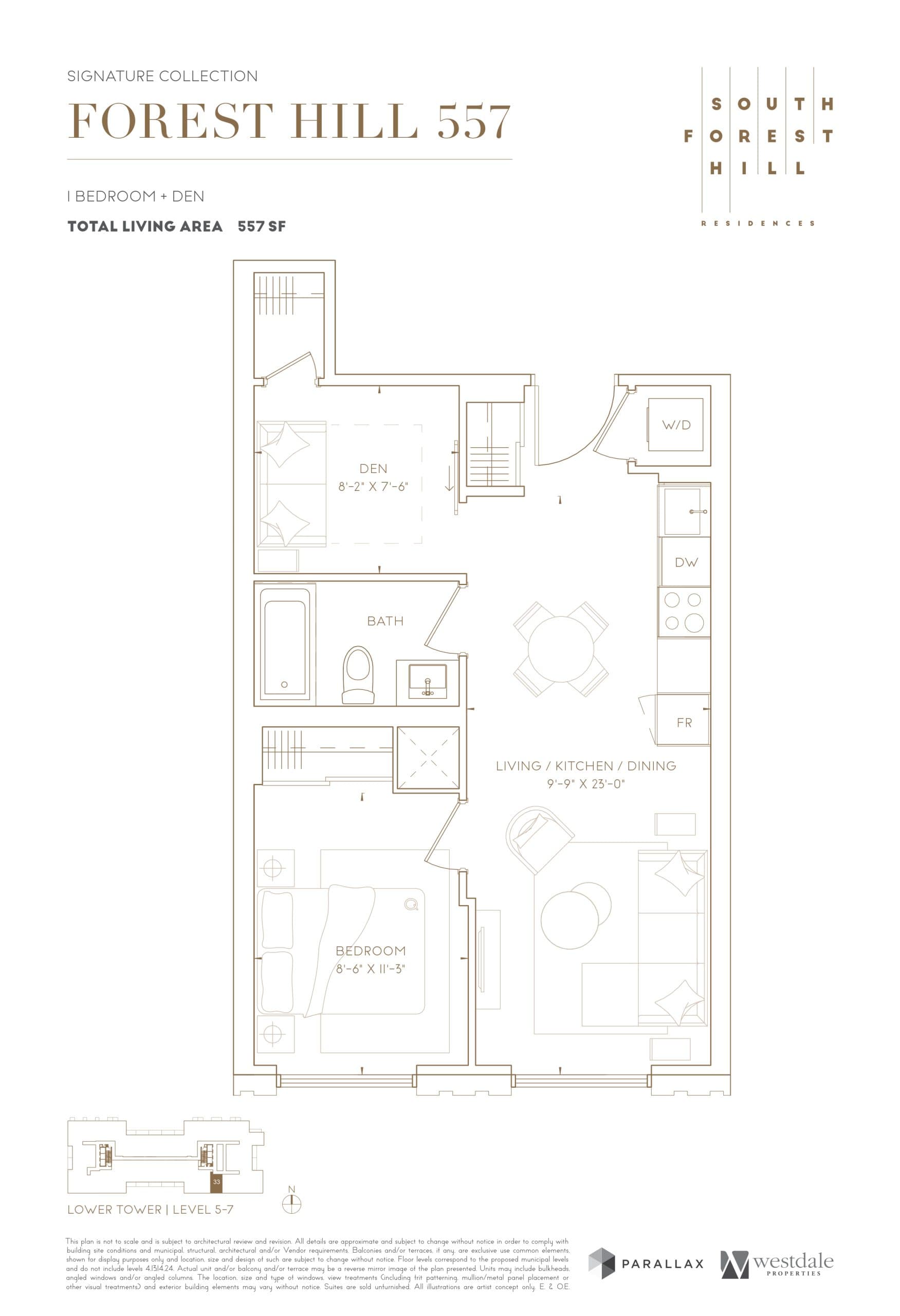Forest Hill 557 Floor Plan at South Forest Hill Residences - 557 sq.ft