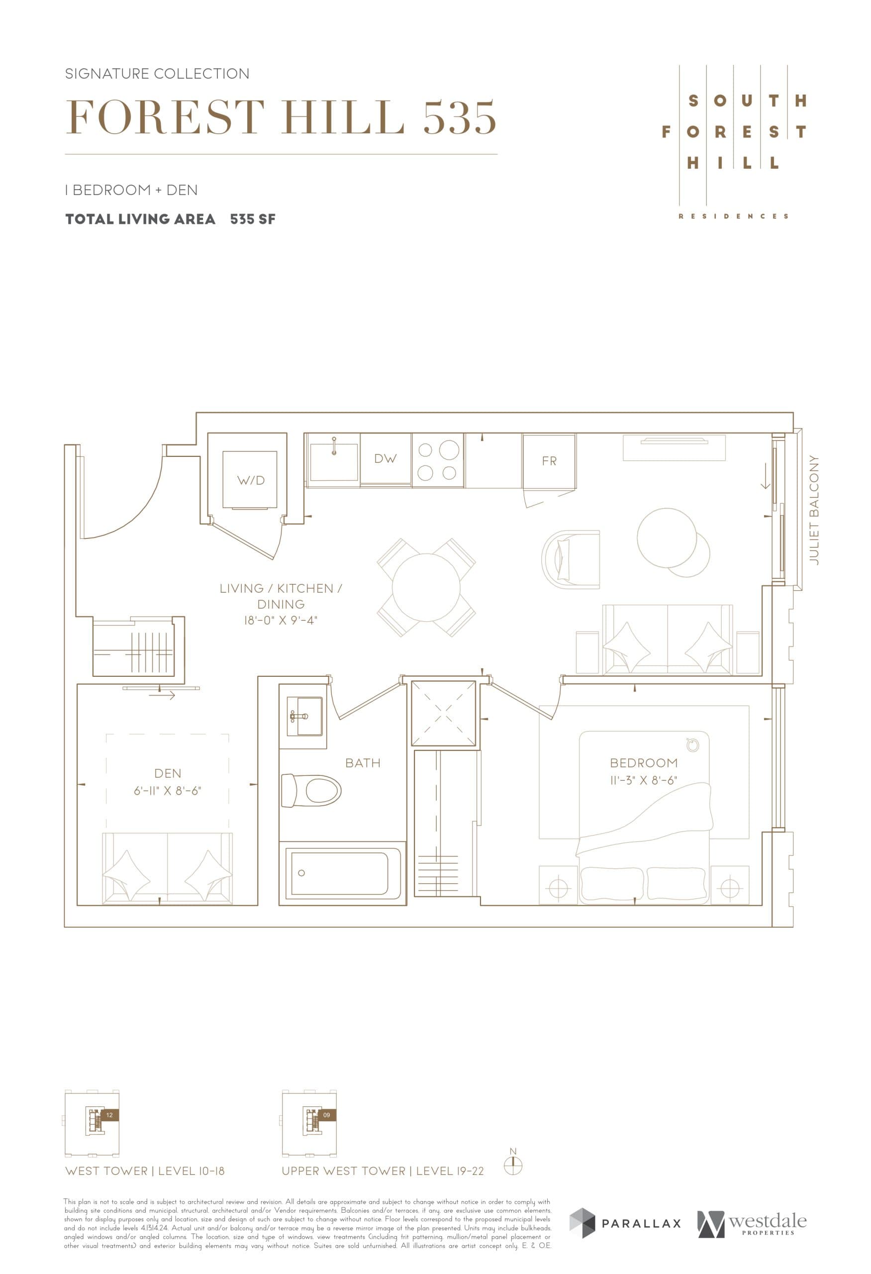 Forest Hill 535 Floor Plan at South Forest Hill Residences - 535 sq.ft