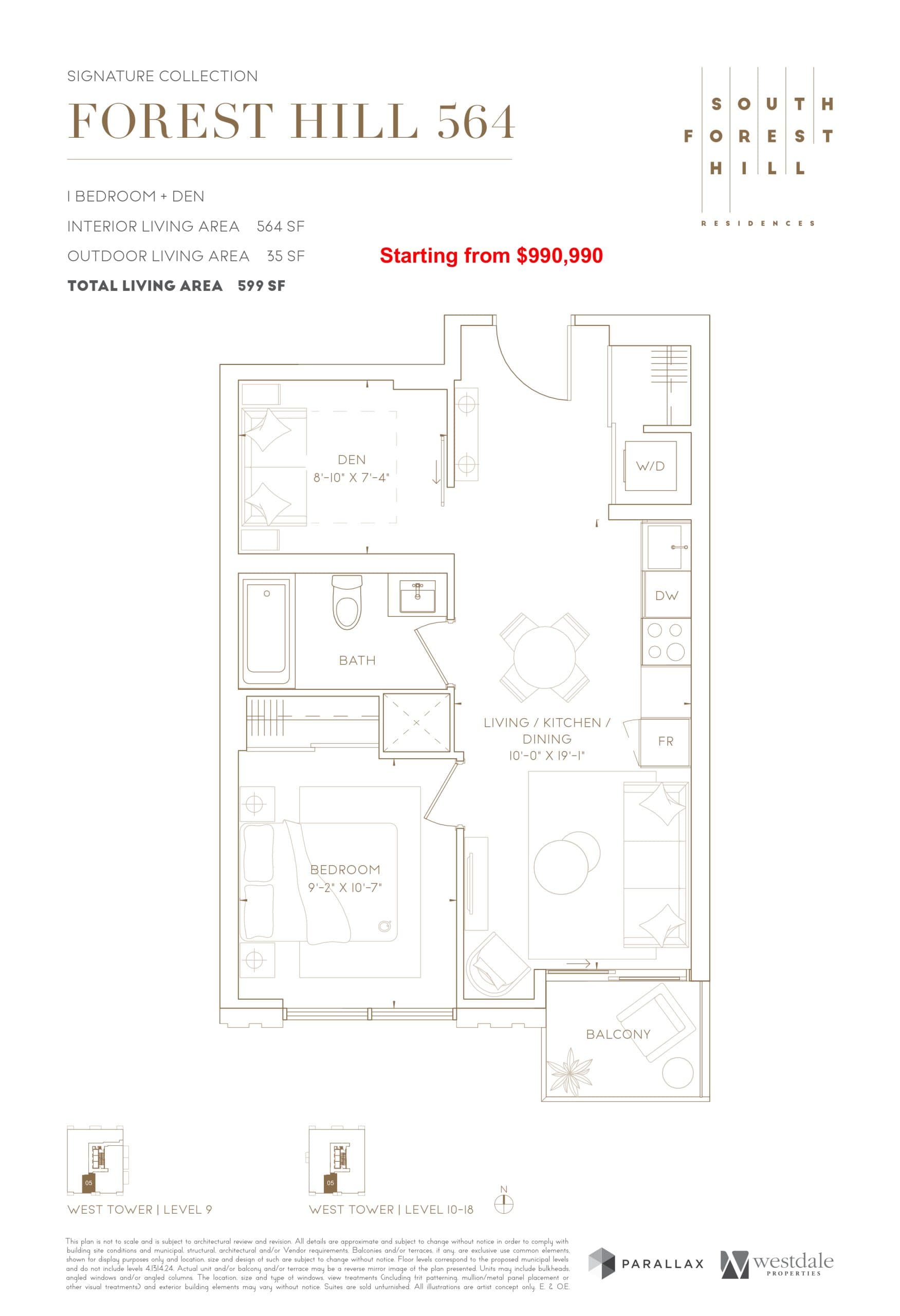 Forest Hill 564 Floor Plan at South Forest Hill Residences - 564 sq.ft
