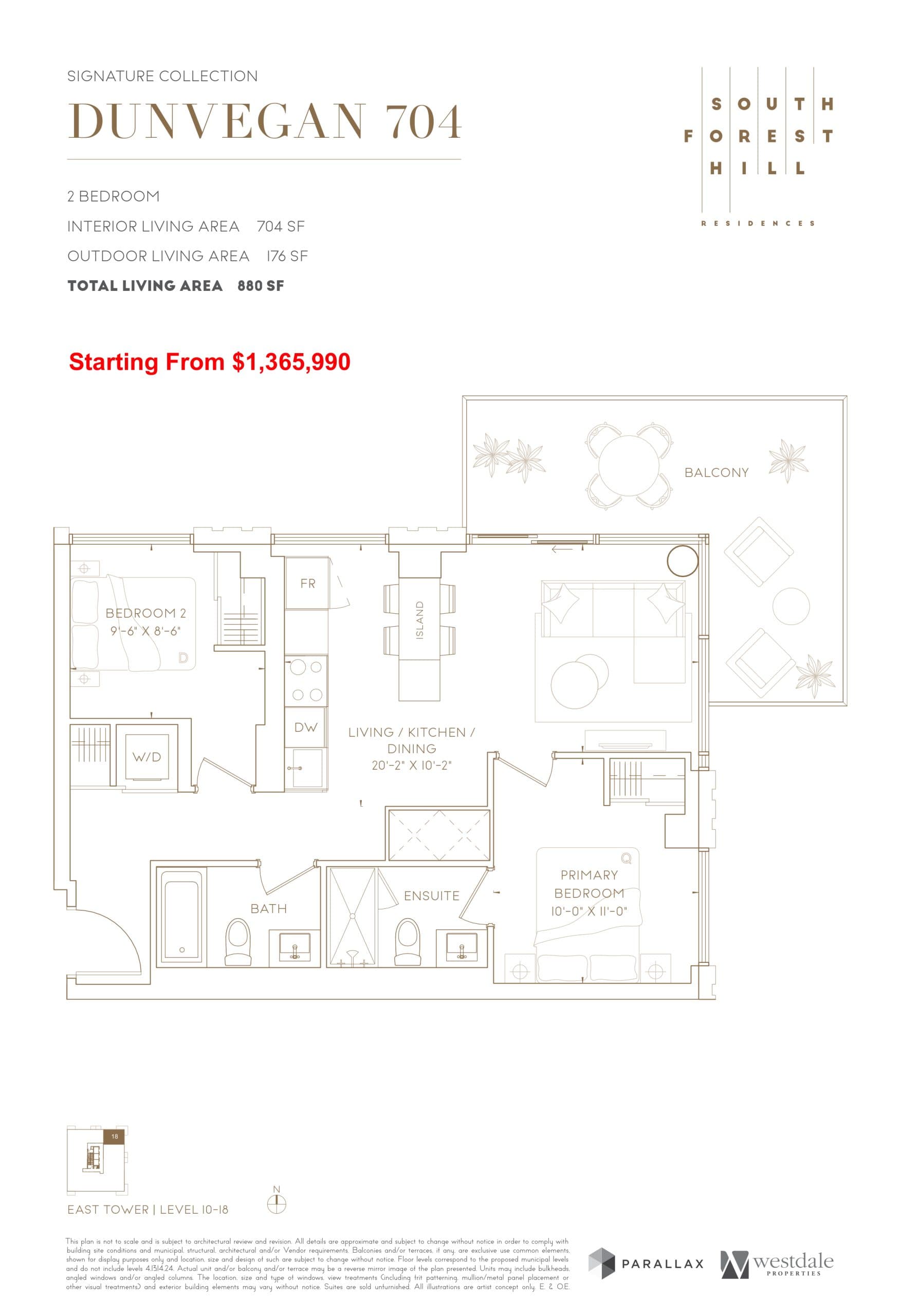 Dunvegan 704 Floor Plan at South Forest Hill Residences - 704 sq.ft