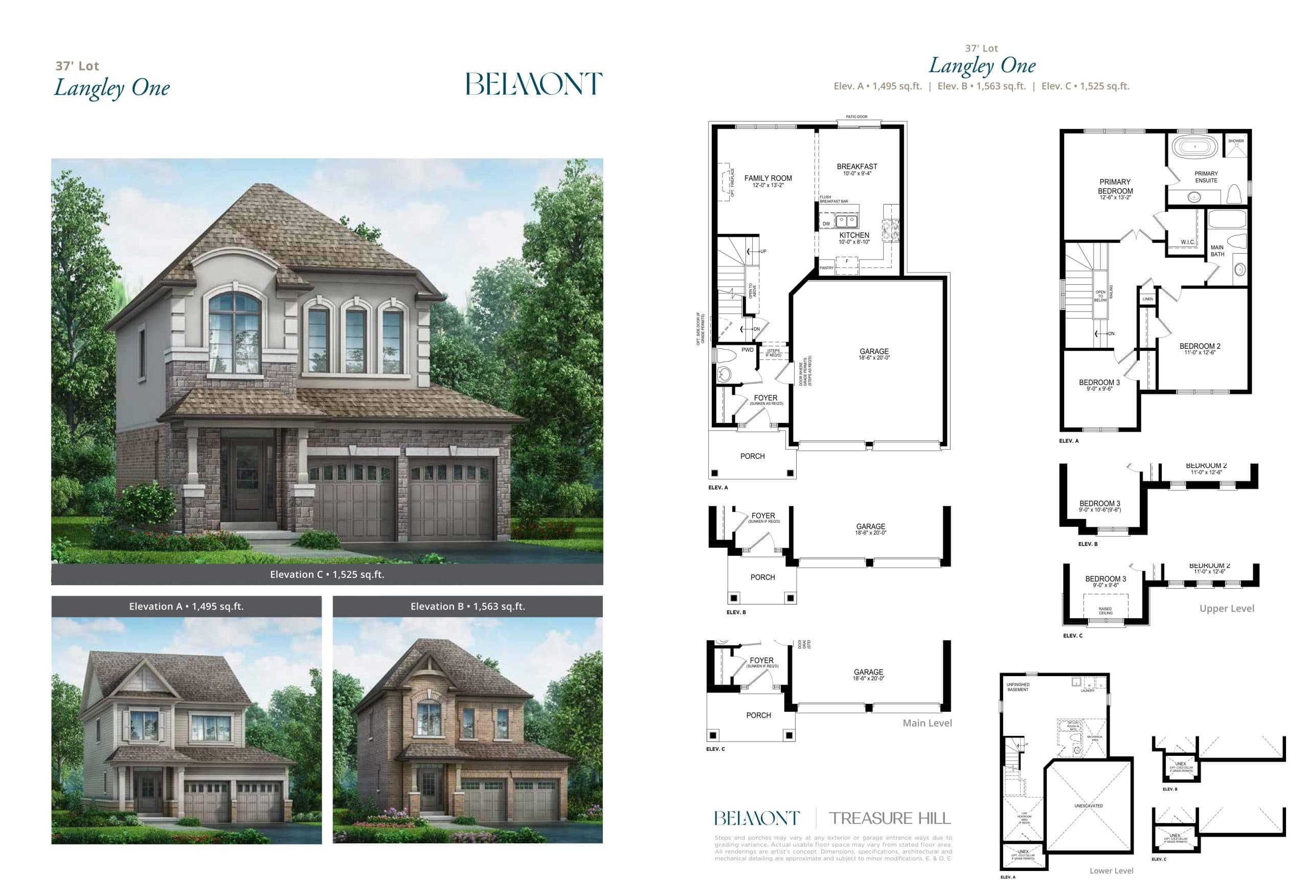 Langley One Floor Plan at Belmont The Harmony Series - 1563 sq.ft