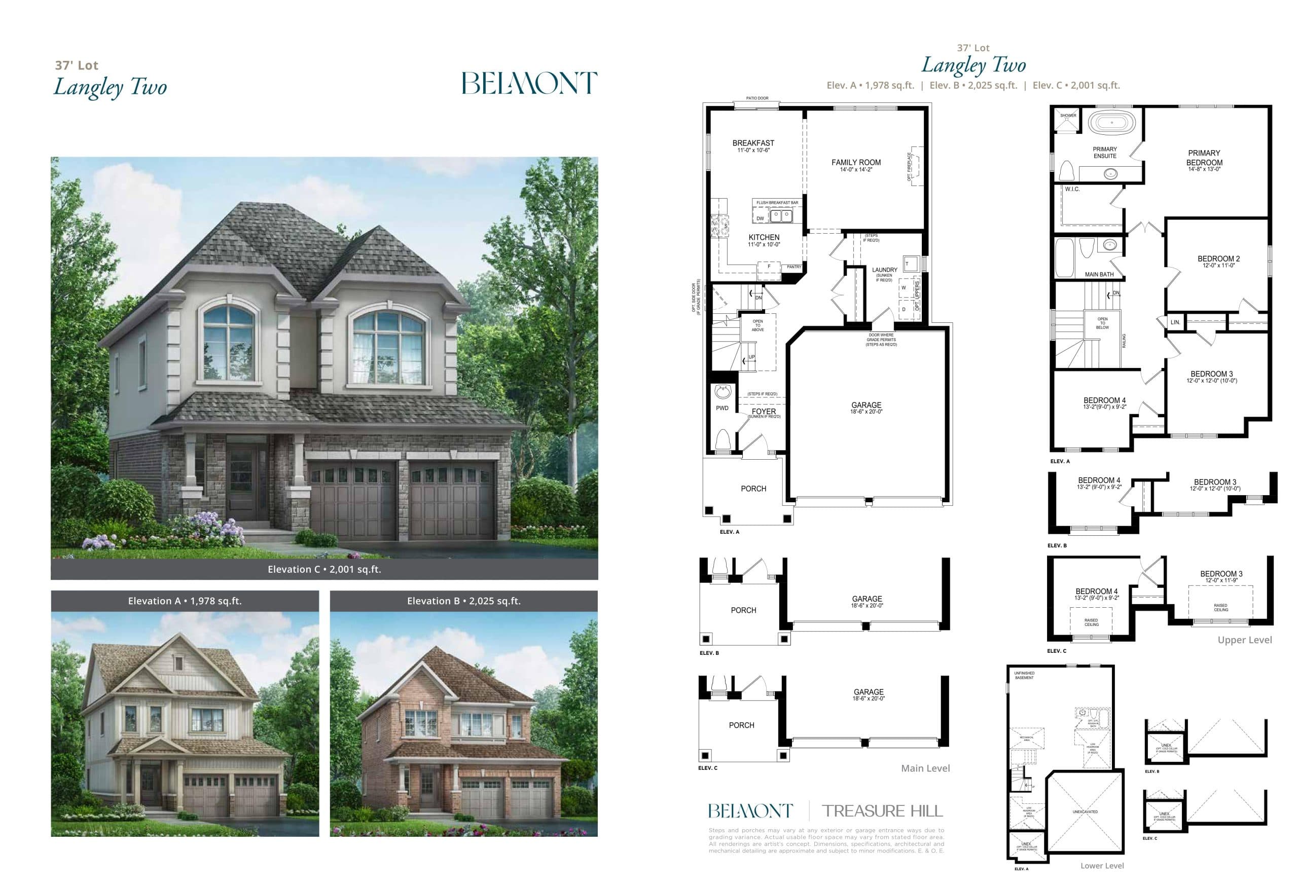 Langley Two Floor Plan at Belmont The Harmony Series - 2025 sq.ft