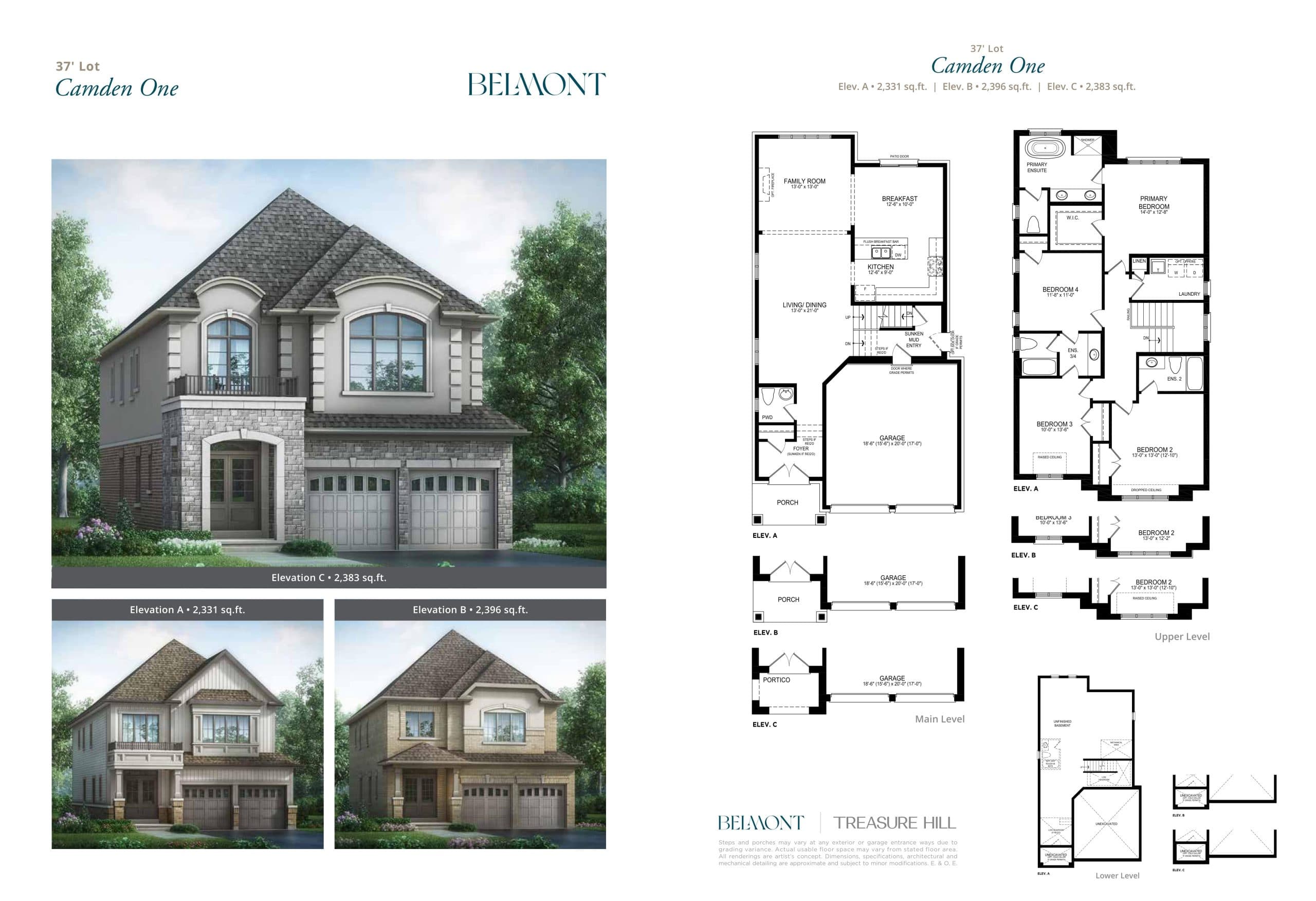 Camden One Floor Plan at Belmont The Harmony Series - 2396 sq.ft