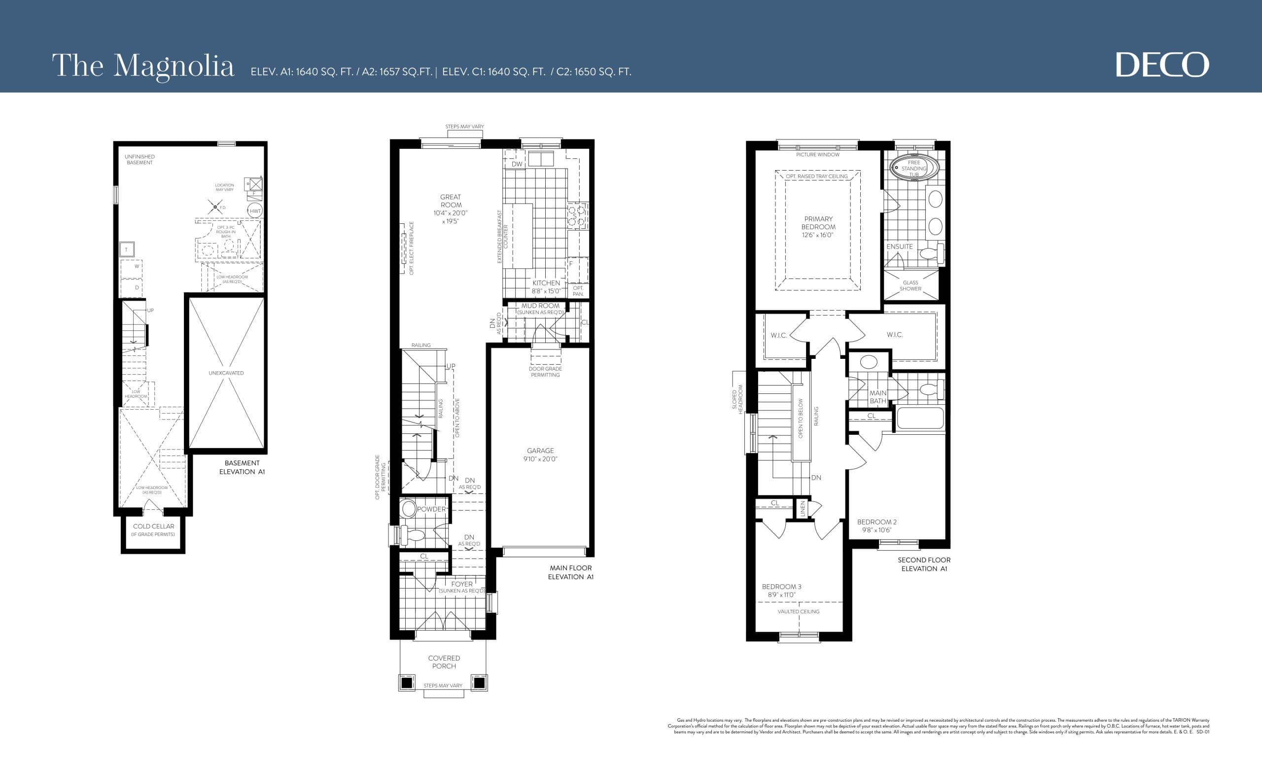 The Magnolia Floor Plan at Greenwood Seaton by DECO Homes - 1650 sq.ft