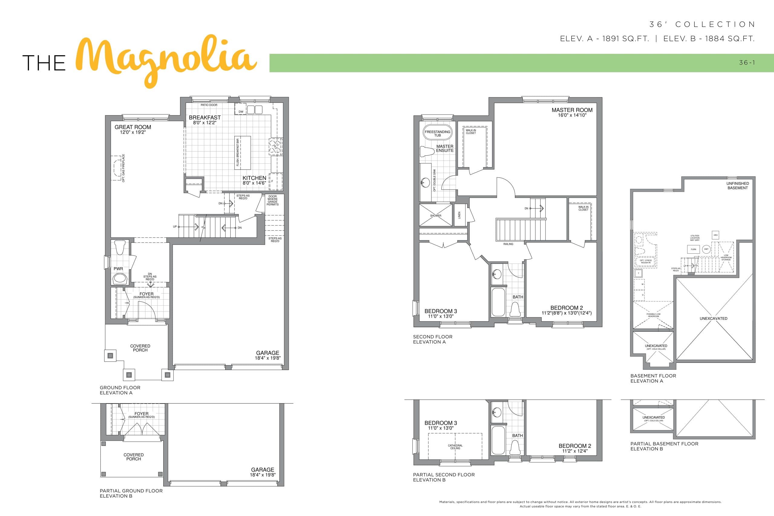 The Magnolia - 36' Collection Floor Plan at Honey Hill Phase 2 - 1891 sq.ft