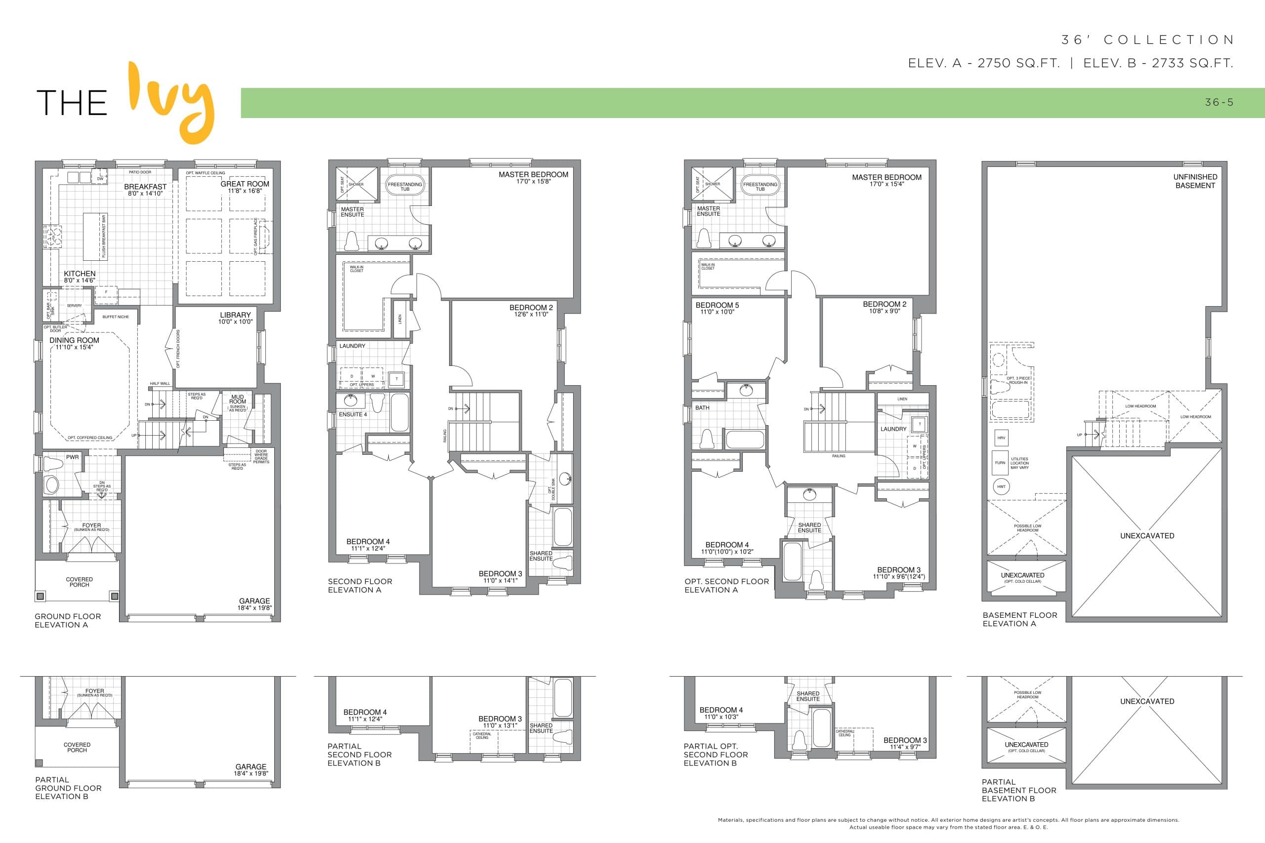 The Ivy - 36' Collection Floor Plan at Honey Hill Phase 2 - 2750 sq.ft