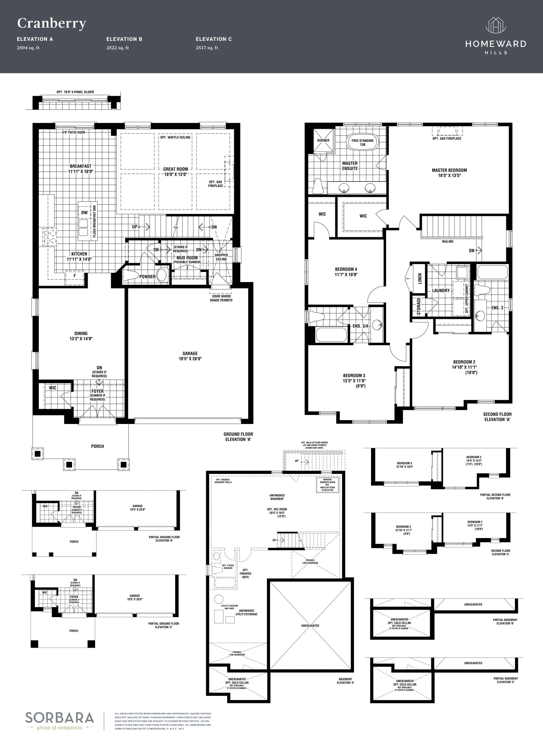 Cranberry Floor Plan at Homeward Hills Towns - 2504 sq.ft