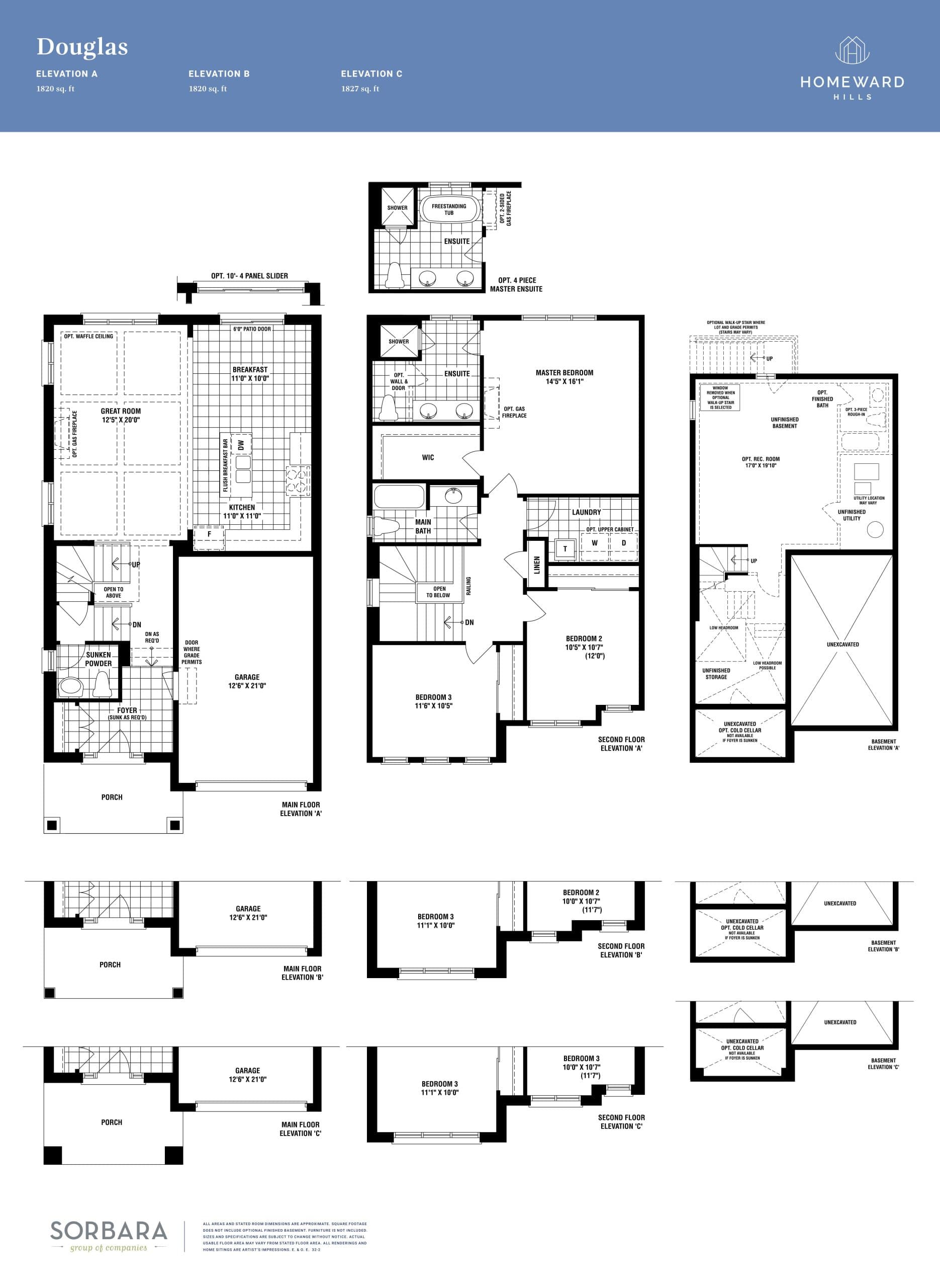 Douglas Floor Plan at Homeward Hills Towns - 1820 sq.ft