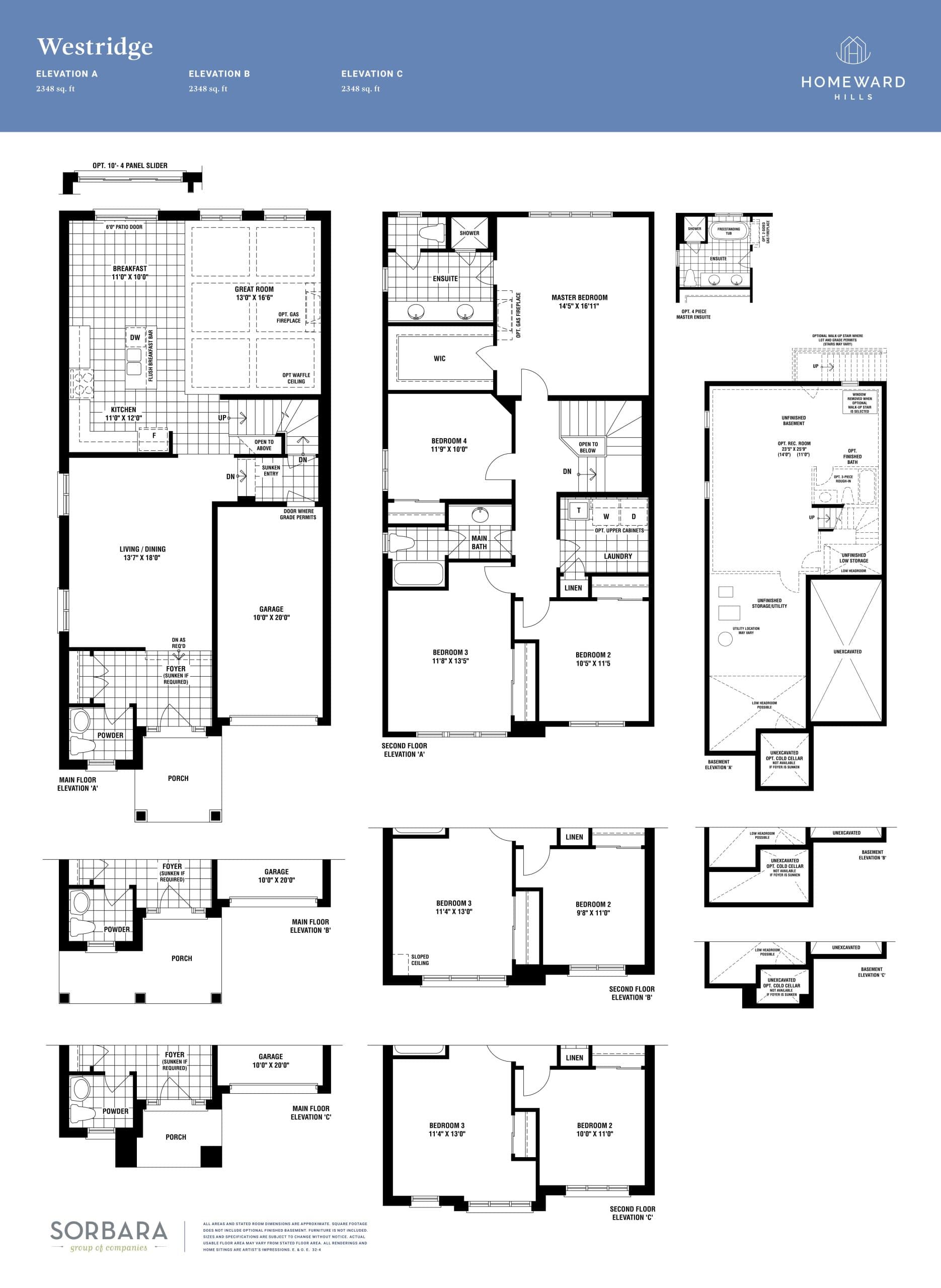 Westridge Floor Plan at Homeward Hills Towns - 2348 sq.ft