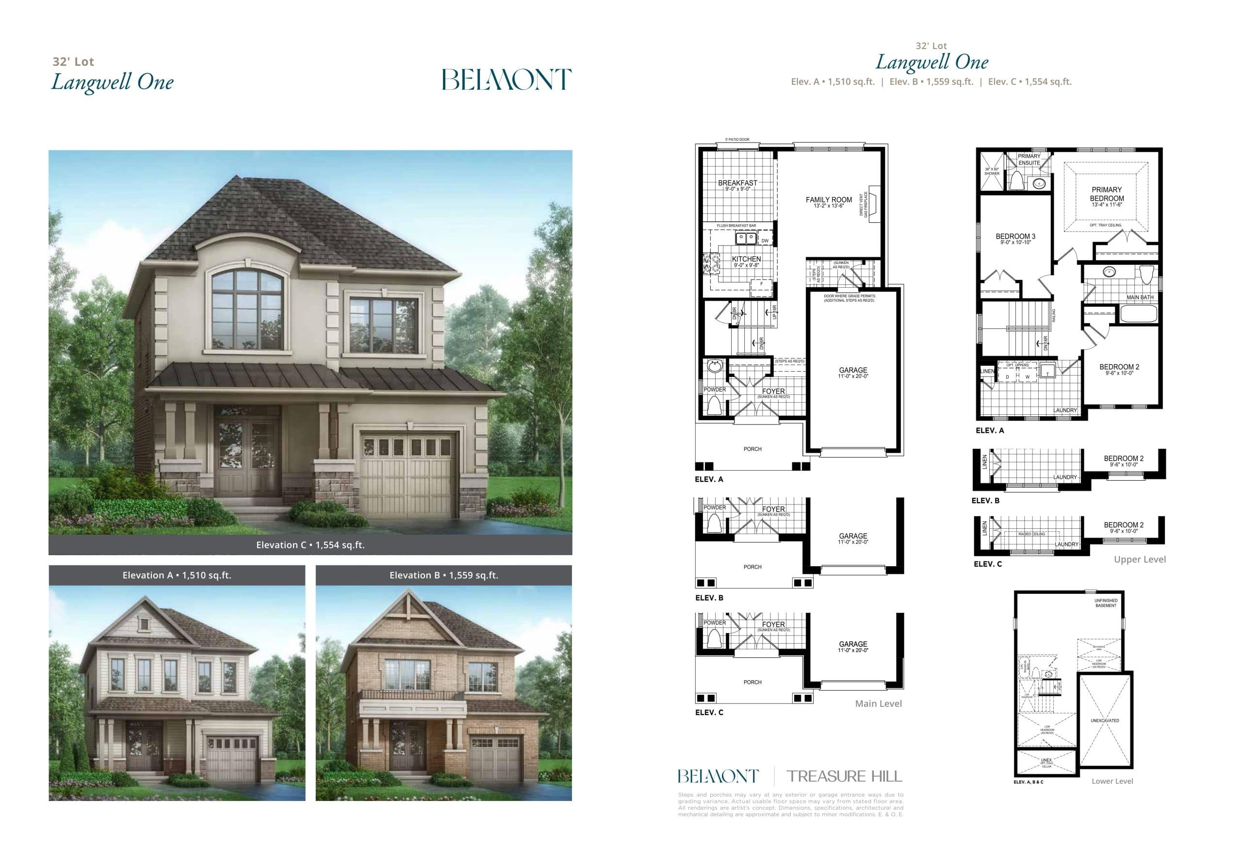 Langwell One Floor Plan at Belmont The Harmony Series - 1559 sq.ft