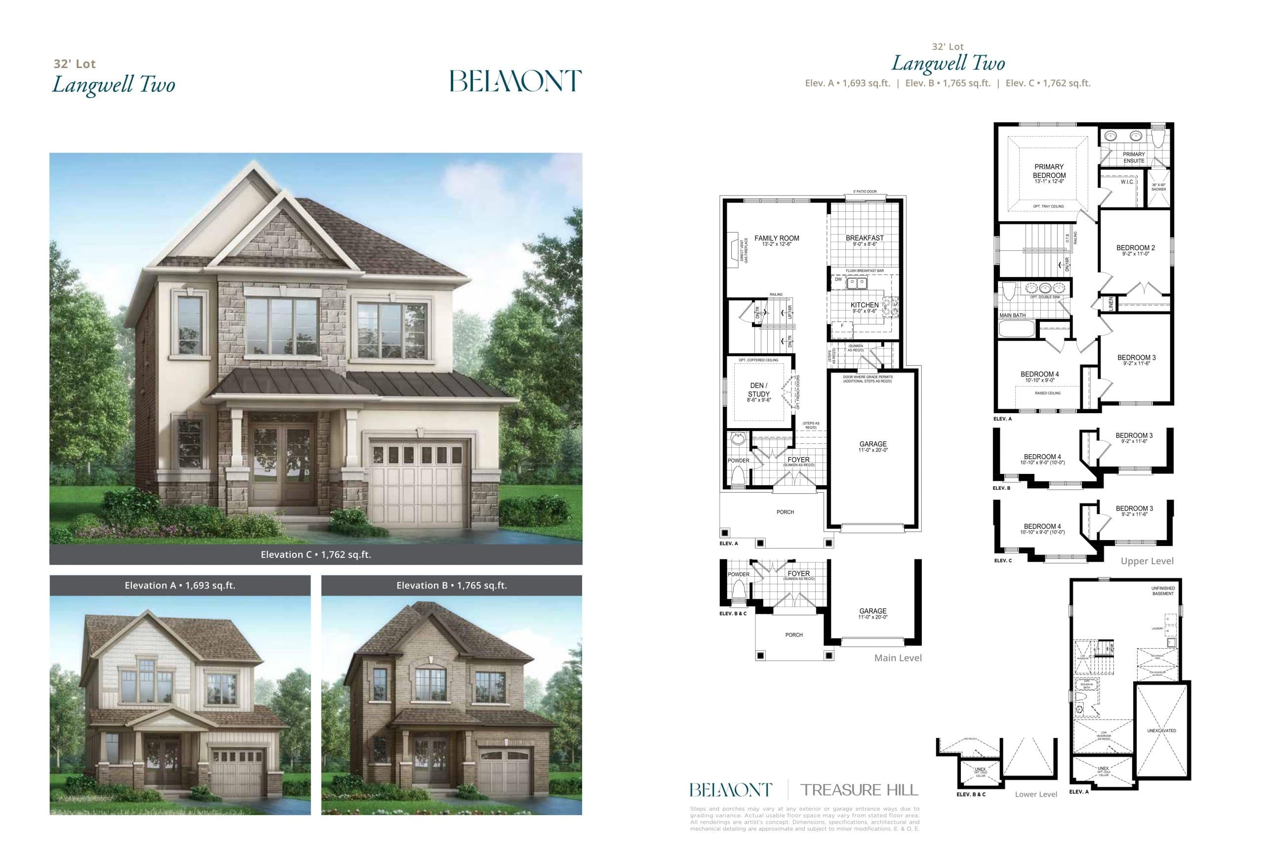 Langwell Two Floor Plan at Belmont The Harmony Series - 1765 sq.ft