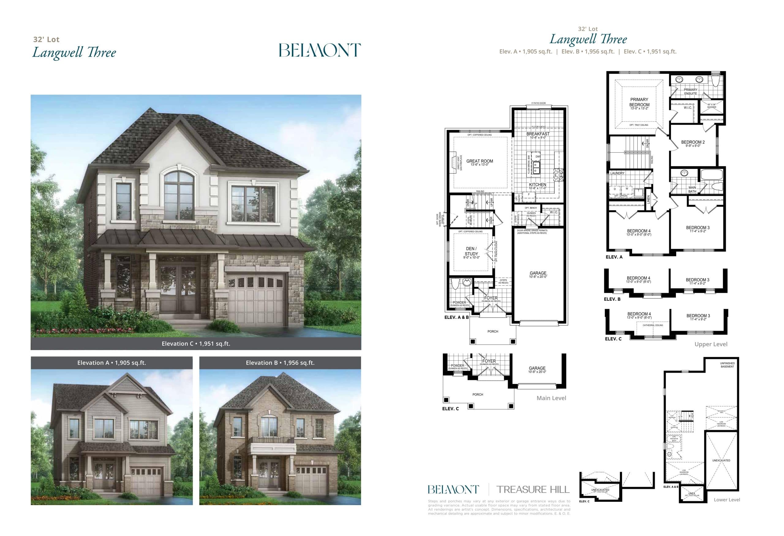 Langwell Three Floor Plan at Belmont The Harmony Series - 1956 sq.ft