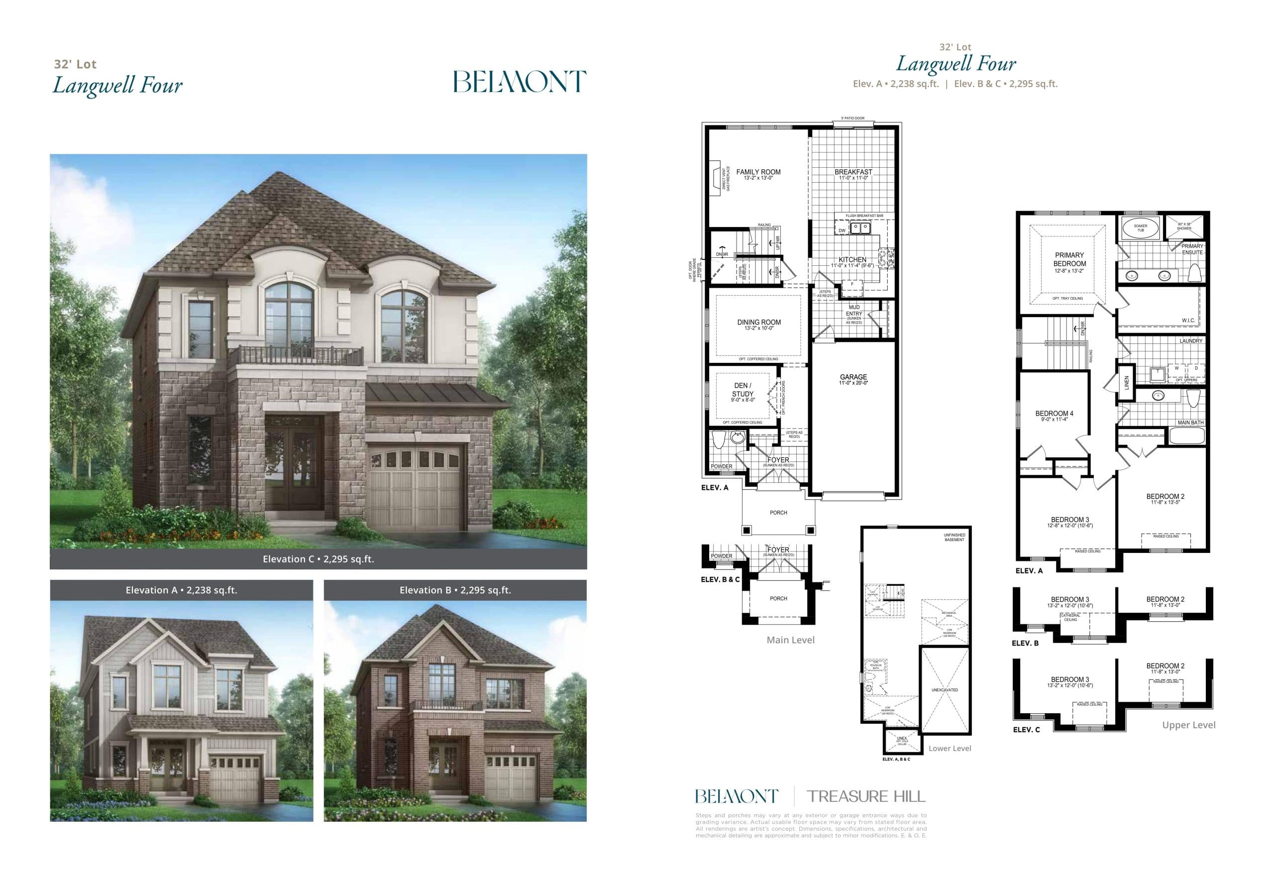 Langwell Four Floor Plan at Belmont The Harmony Series - 2295 sq.ft