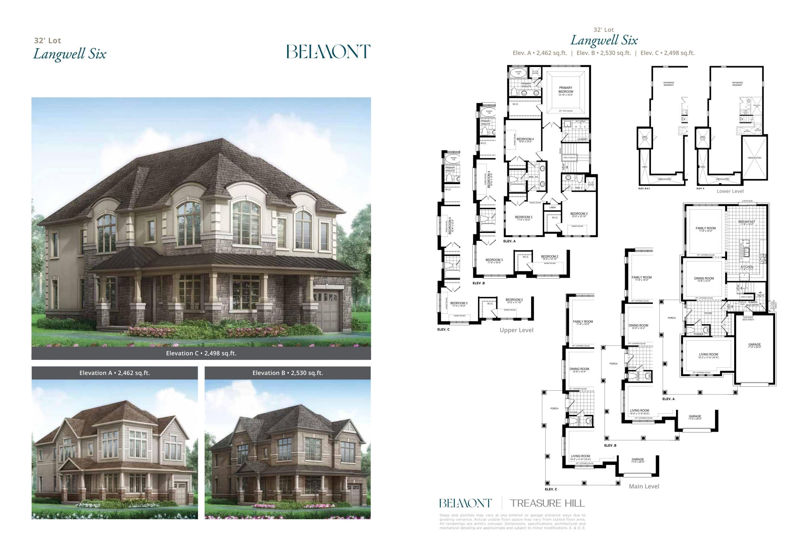 Langwell Six Floor Plan at Belmont The Harmony Series - 2530 sq.ft