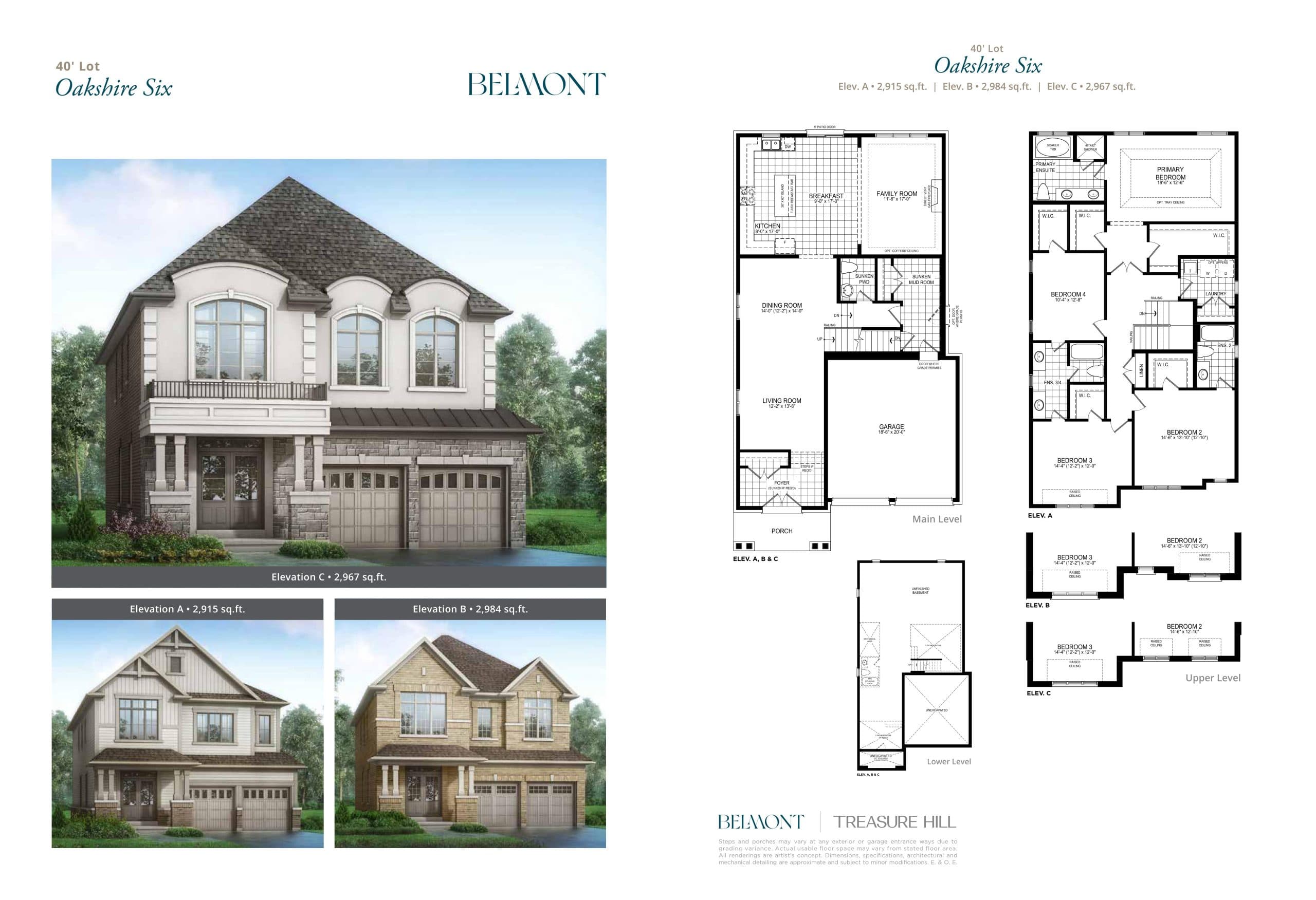 Oakshire Six Floor Plan at Belmont The Harmony Series - 2984 sq.ft