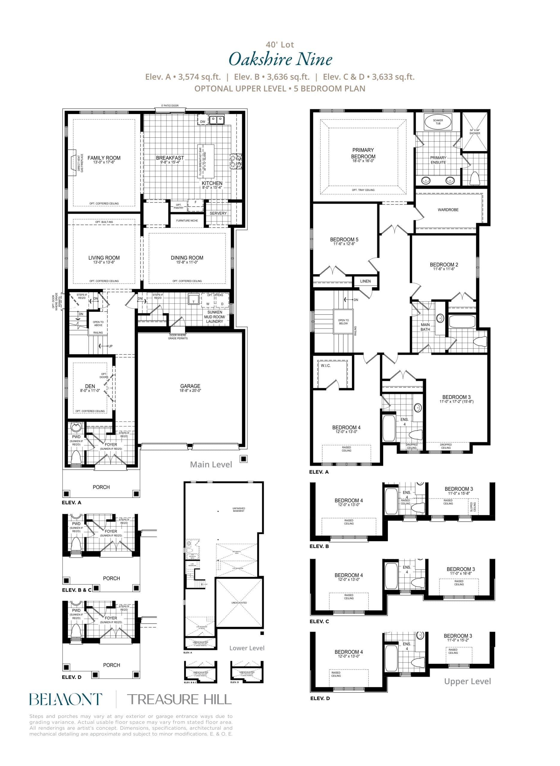 Oakshire Nine (Optional) Floor Plan at Belmont The Harmony Series - 3636 sq.ft