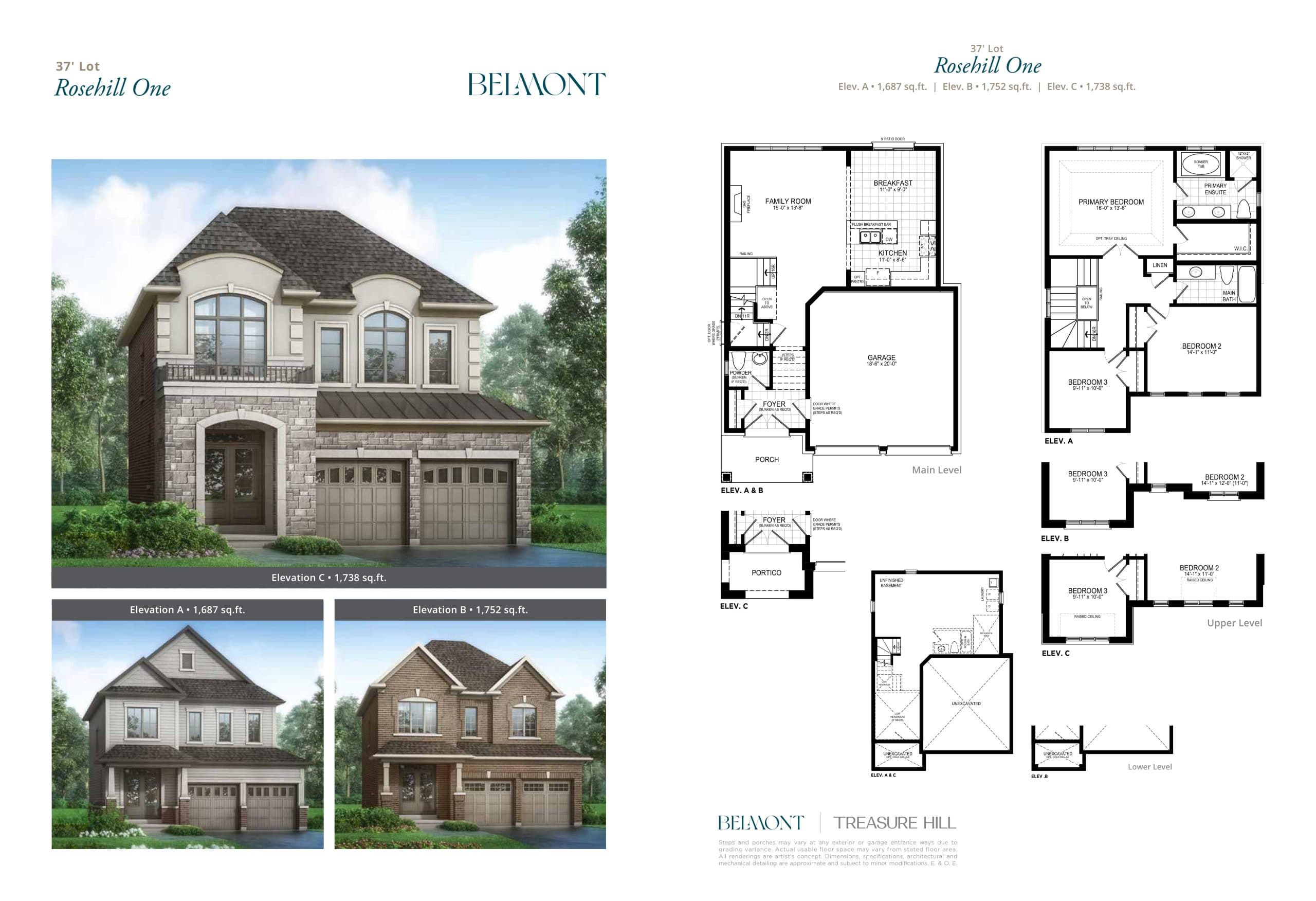 Rosehill One Floor Plan at Belmont The Harmony Series - 1752 sq.ft